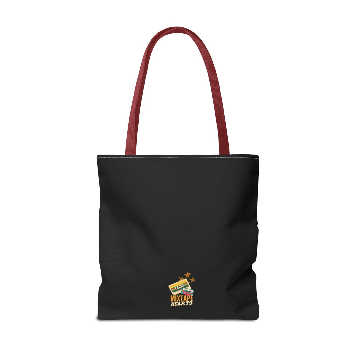 Raised on Boybands & Burnt CDs Tote Bag – Nostalgic Music Tote, Cute Tote, Gift for Fangirls, Fan Merchandise, Artsy Bag, AOP Design - Mixtape Hearts