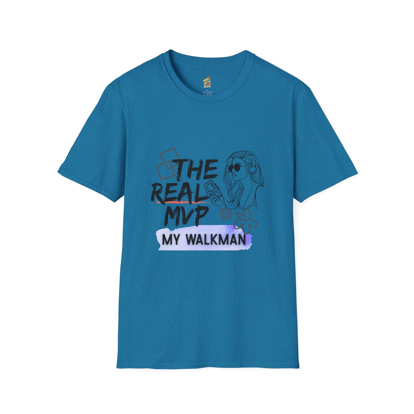 The Real MVP: My Walkman – 90s Nostalgia Unisex Tee| Gift for Walkman Fans, Vintage Style Tee, Casual Wear, Concert Outfit, Unisex Apparel - Mixtape Hearts