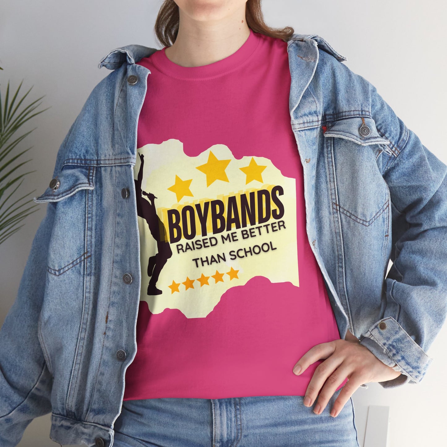 Boybands Raised Me Better Than School – Retro Fan Tee – Retro Pop Music Tee, Casual Tee, Graphic T-Shirt, Gift for Fans, Summer Wear, Everyday Comfort - Mixtape Hearts