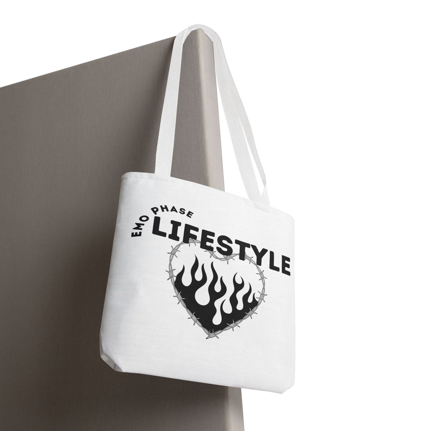 Emo Phase Lifestyle – Emotional Era Tote Bag - AOP, Fun and Stylish, Perfect for Music Lovers, Gift for Friends, Everyday Use, Beach Bag, Eco-Friendly - Mixtape Hearts