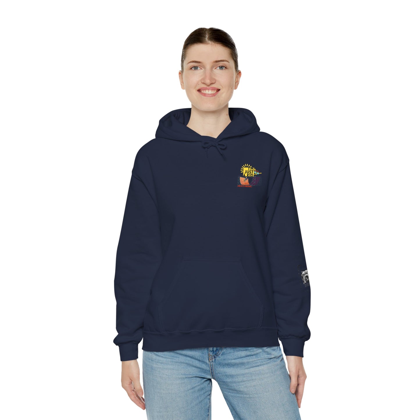 "I’m Just a Kid" Oversized Pop Punk Hoodie - Unisex Heavy Blend™ | Fun Graphic Sweatshirt, Youth Streetwear, Gifts for Boys & Girls, Birthday, Everyday Wear - Mixtape Hearts