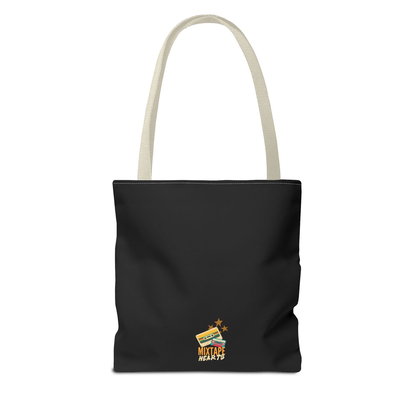 Raised on Boybands & Burnt CDs Tote Bag – Nostalgic Music Tote, Cute Tote, Gift for Fangirls, Fan Merchandise, Artsy Bag, AOP Design - Mixtape Hearts