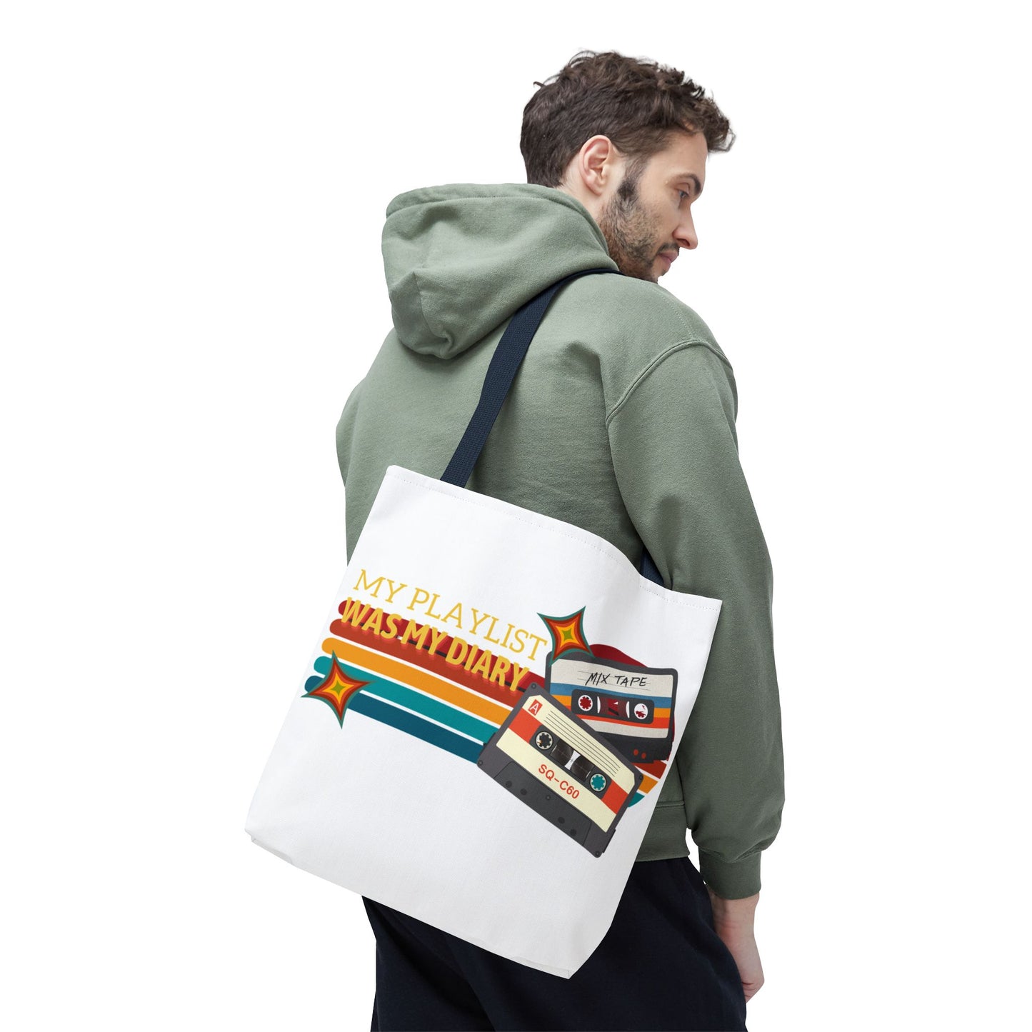 My Playlist Was My Diary – Emotional Era Tote Bag - AOP, Fun and Stylish, Perfect for Music Lovers, Gift for Friends, Everyday Use, Beach Bag, Eco-Friendly - Mixtape Hearts