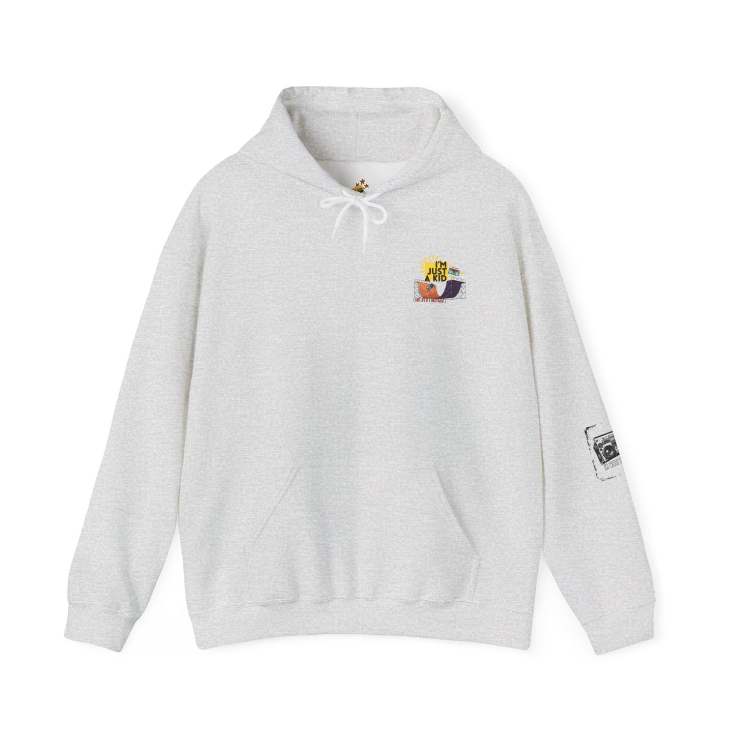 "I’m Just a Kid" Oversized Pop Punk Hoodie - Unisex Heavy Blend™ | Fun Graphic Sweatshirt, Youth Streetwear, Gifts for Boys & Girls, Birthday, Everyday Wear - Mixtape Hearts