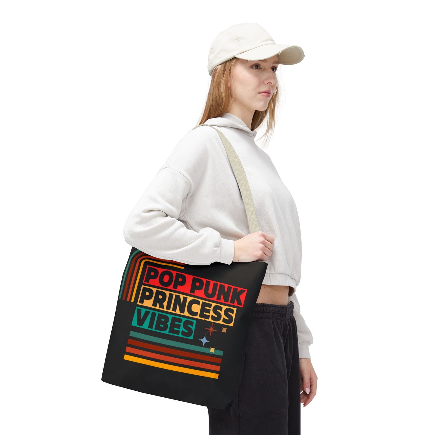 Pop Punk Princess Vibes – Loud & Cute Tote Bag – Emotional Era Tote Bag– Retro Music Tote – Pop Music Tote Bag – Nostalgic Music Tote - Mixtape Hearts