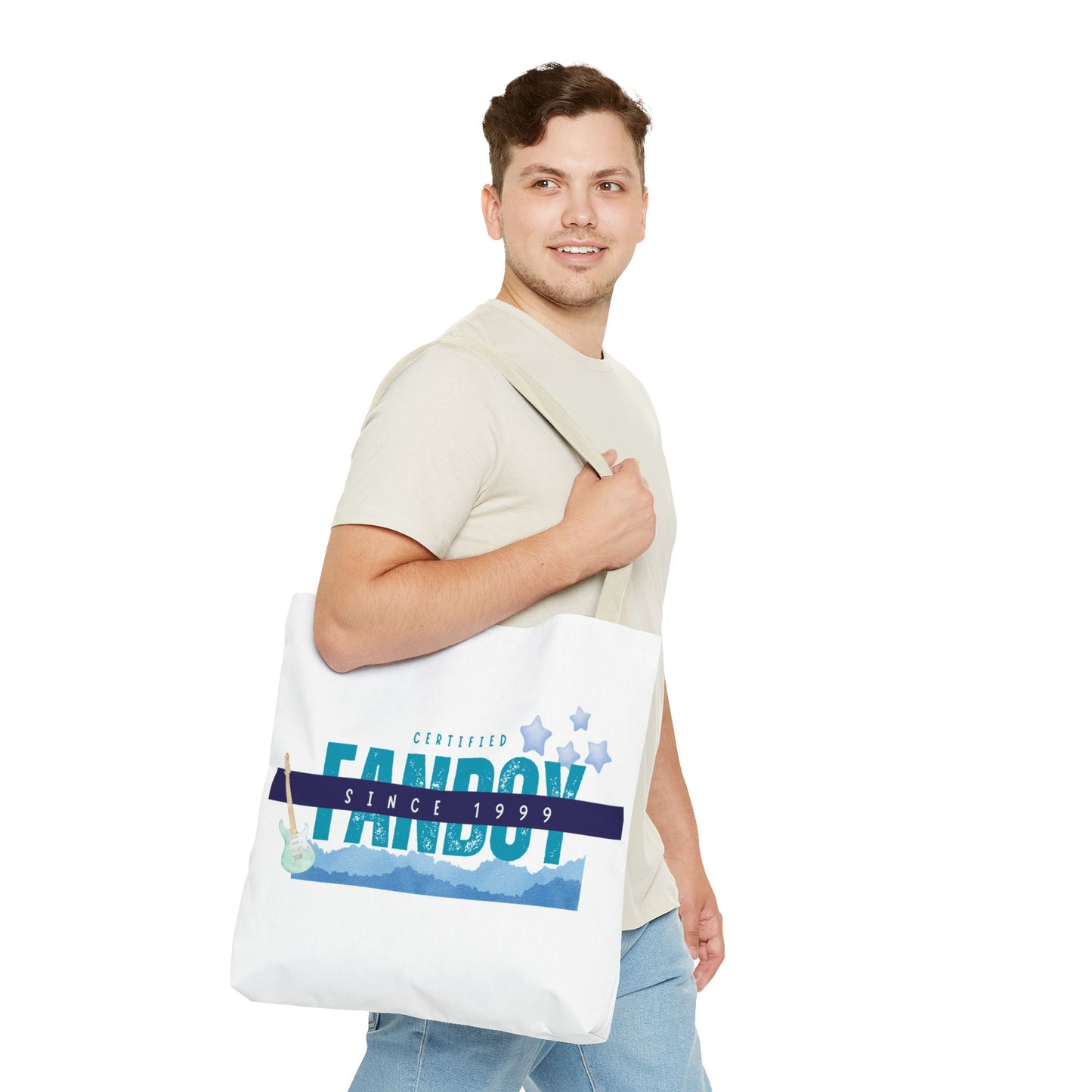 Certified Fanboy Since 1999 – Pop Music Tote Bag– Nostalgic Music Tote, Cute Tote, Gift for Fangirls, Fan Merchandise, Artsy Bag, AOP Design - Mixtape Hearts