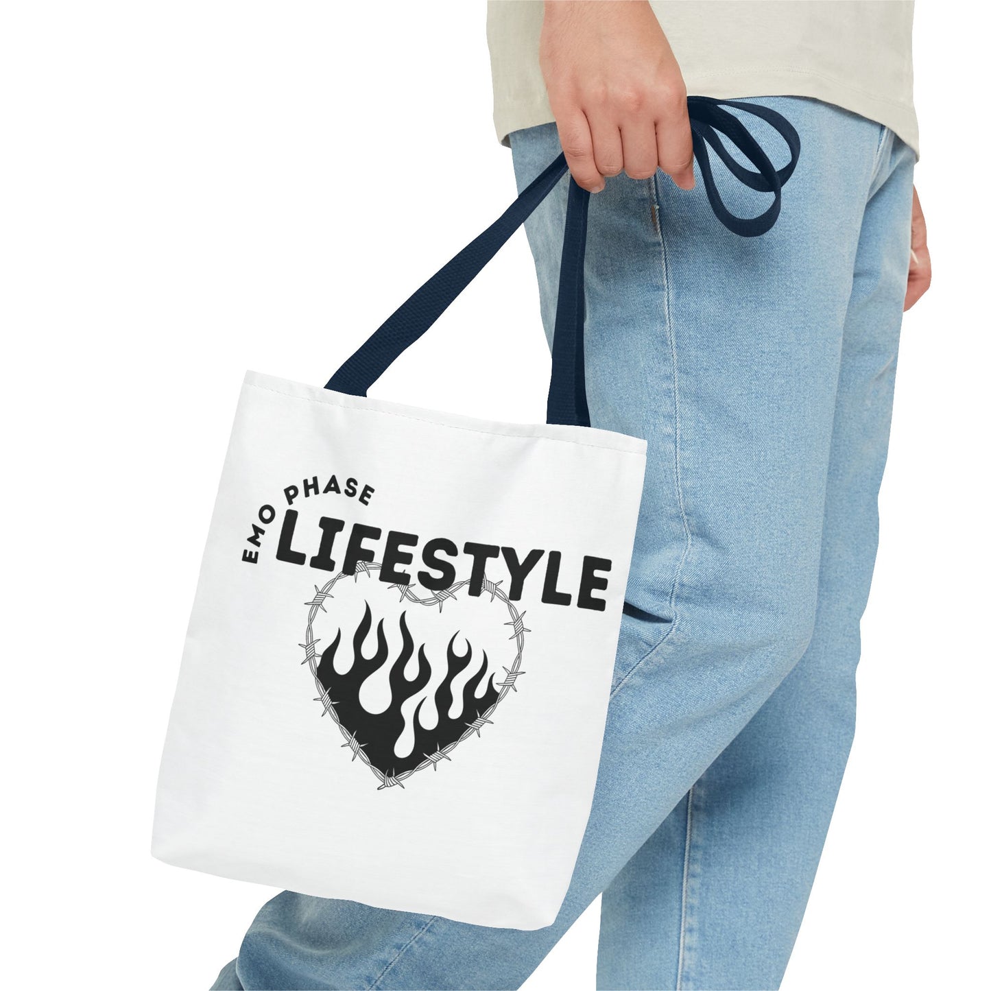 Emo Phase Lifestyle – Emotional Era Tote Bag - AOP, Fun and Stylish, Perfect for Music Lovers, Gift for Friends, Everyday Use, Beach Bag, Eco-Friendly - Mixtape Hearts