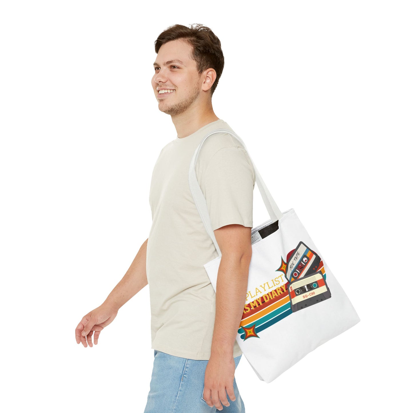 My Playlist Was My Diary – Emotional Era Tote Bag - AOP, Fun and Stylish, Perfect for Music Lovers, Gift for Friends, Everyday Use, Beach Bag, Eco-Friendly - Mixtape Hearts