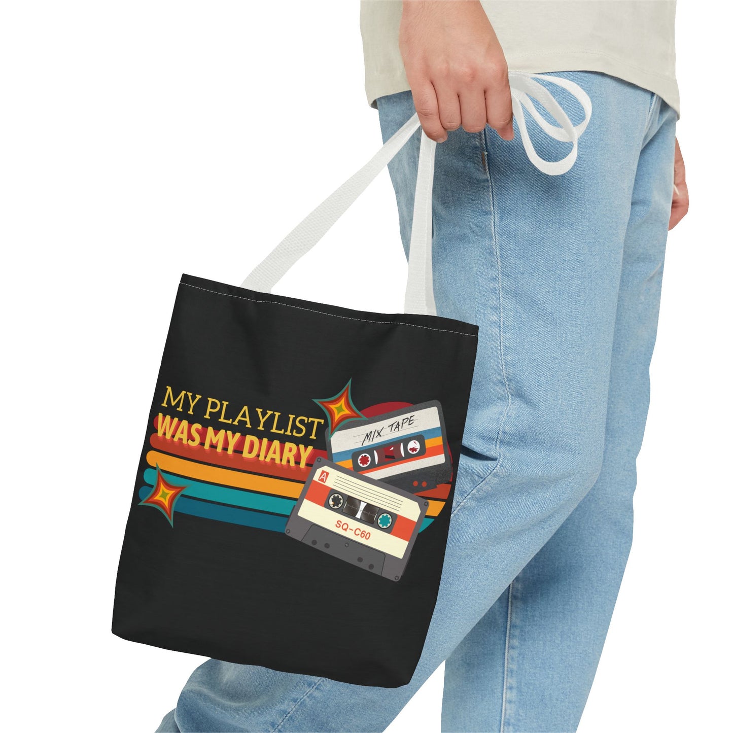 My Playlist Was My Diary – Emotional Era Tote Bag– Retro Music Tote – Pop Music Tote Bag – Nostalgic Music Tote