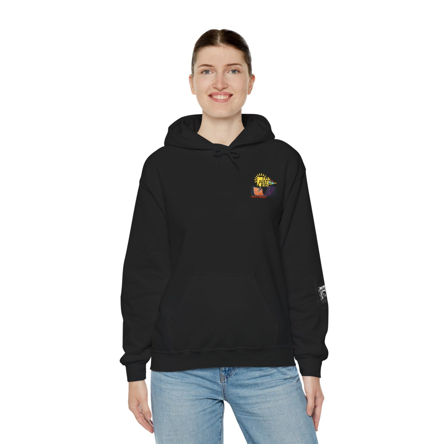 "I’m Just a Kid" Oversized Pop Punk Hoodie - Unisex Heavy Blend™ | Fun Graphic Sweatshirt, Youth Streetwear, Gifts for Boys & Girls, Birthday, Everyday Wear - Mixtape Hearts