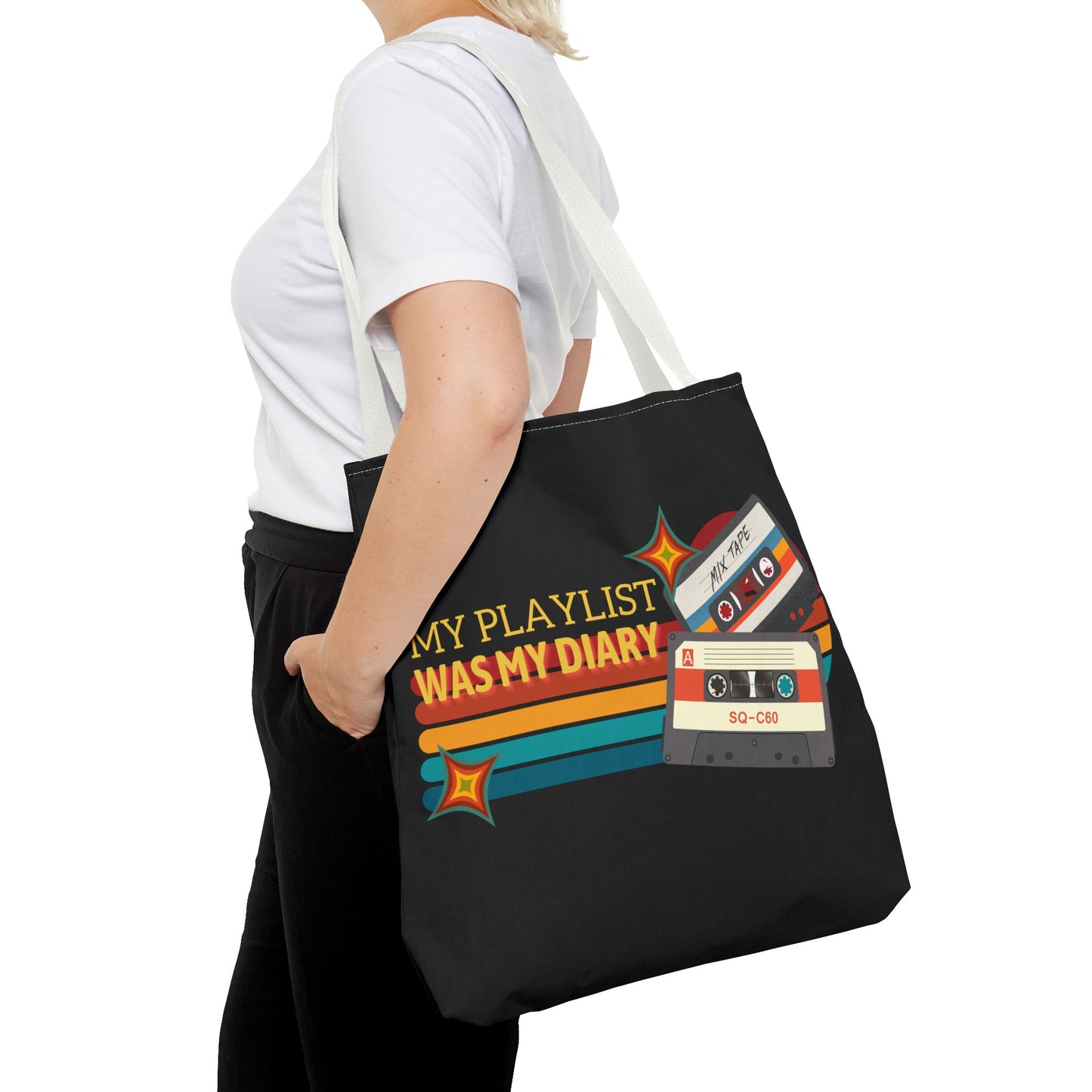 My Playlist Was My Diary – Emotional Era Tote Bag– Retro Music Tote – Pop Music Tote Bag – Nostalgic Music Tote