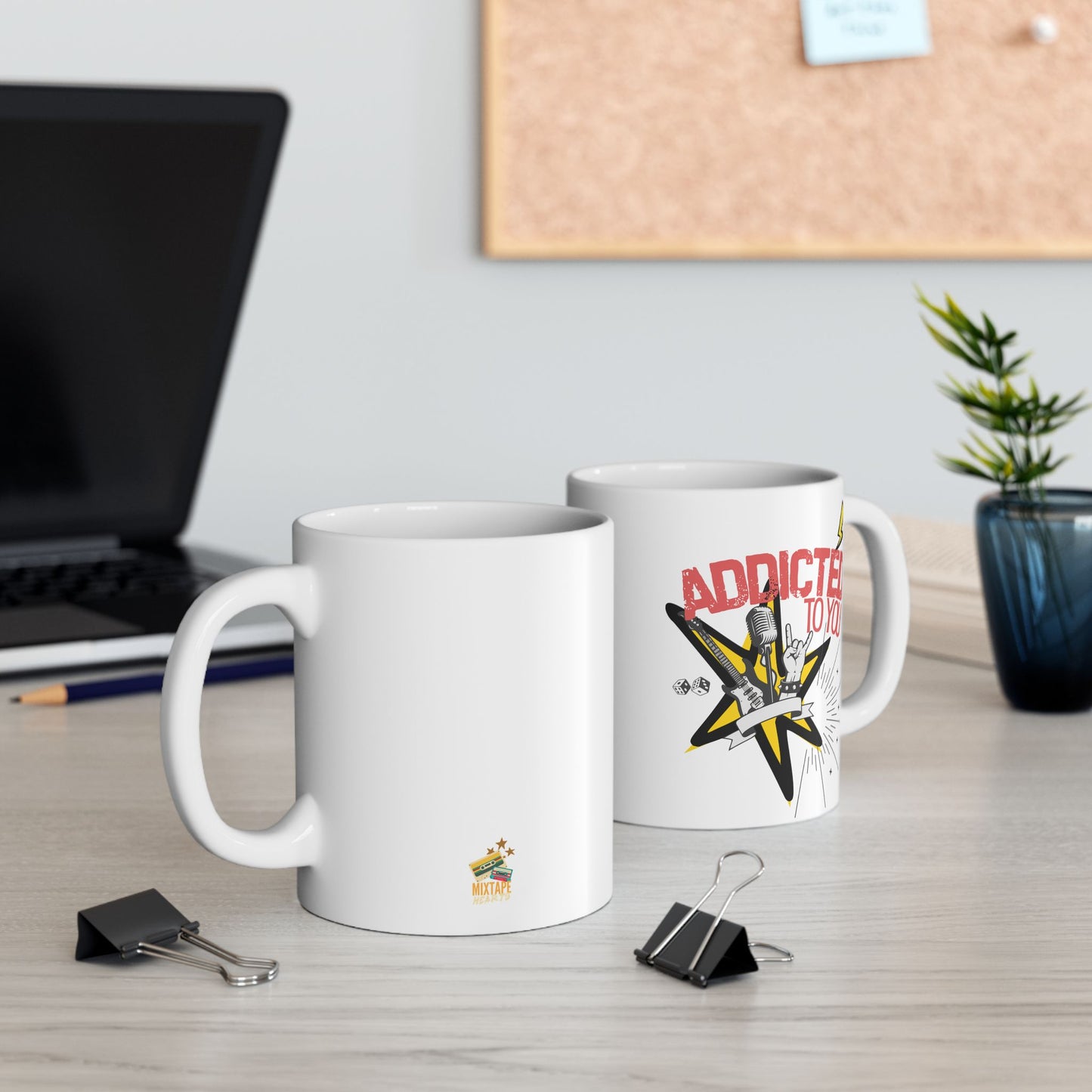 "Addicted to You" – Caffeine & Codependency Mug | Inspirational Coffee Cup, Gift for Home, Office, Birthday, Motivational Decor - Mixtape Hearts