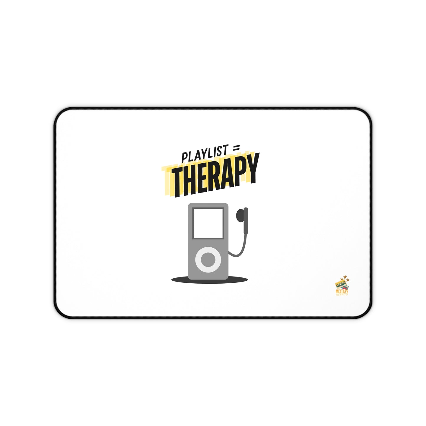 Playlist = Therapy – Desk Mat – Retro Vibes Desk Mat – Pop Music Desk Mat - Perfect for Home Office, Gamer Setup, School, Gift for Fans, Music Lovers, Birthday
