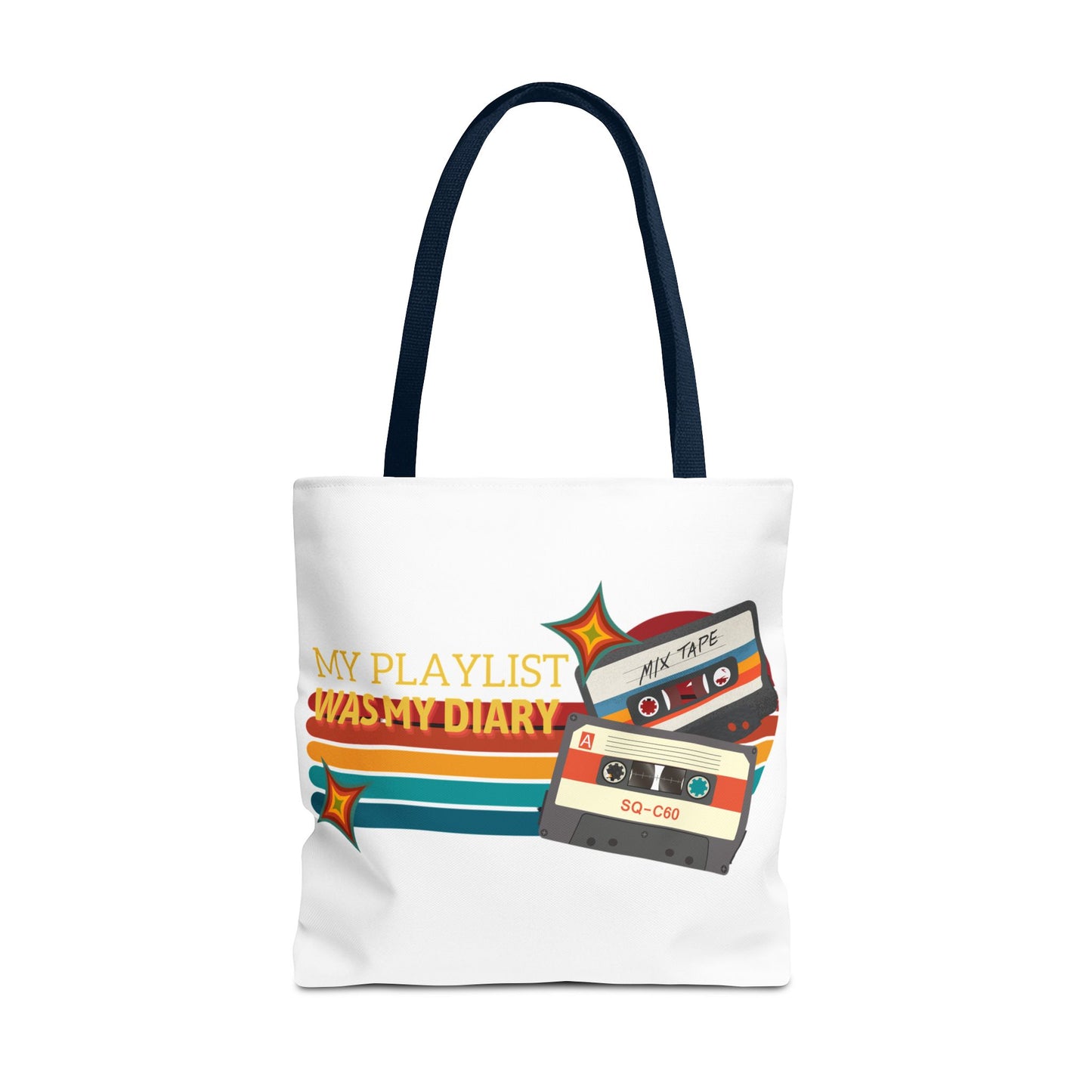 My Playlist Was My Diary – Emotional Era Tote Bag - AOP, Fun and Stylish, Perfect for Music Lovers, Gift for Friends, Everyday Use, Beach Bag, Eco-Friendly - Mixtape Hearts