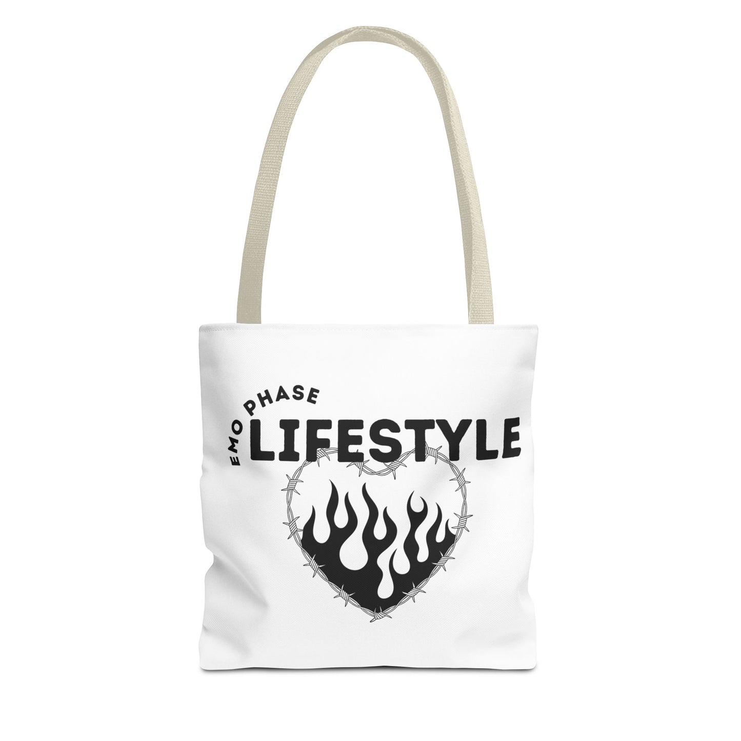 Emo Phase Lifestyle – Emotional Era Tote Bag - AOP, Fun and Stylish, Perfect for Music Lovers, Gift for Friends, Everyday Use, Beach Bag, Eco-Friendly - Mixtape Hearts