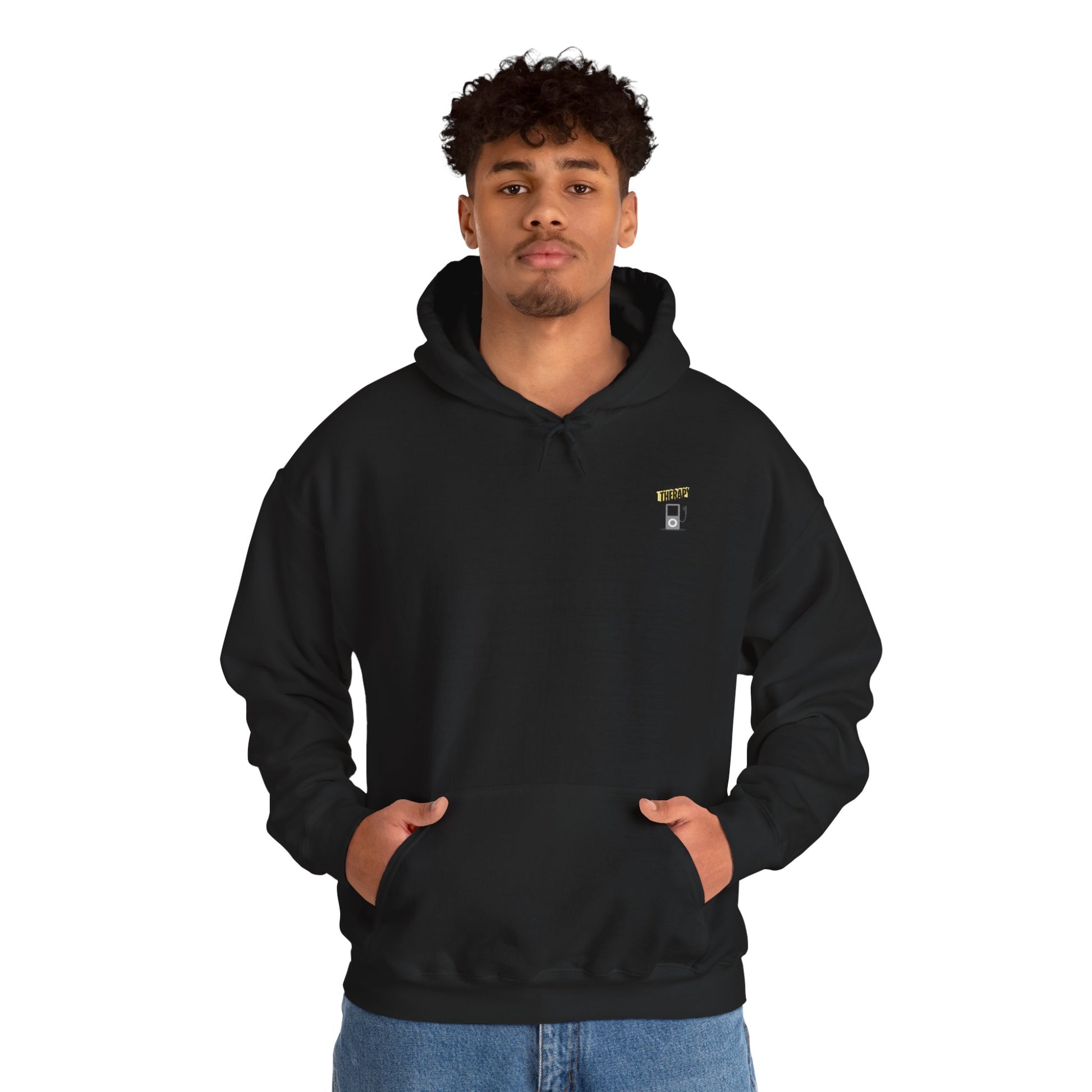 Playlist = Therapy – Cozy Hoodie – Cozy Throwback Hoodie – Cozy Retro Hoodie – Stylish Streetwear, Cozy Layering Piece, Unique Graphic Hoodie - Mixtape Hearts