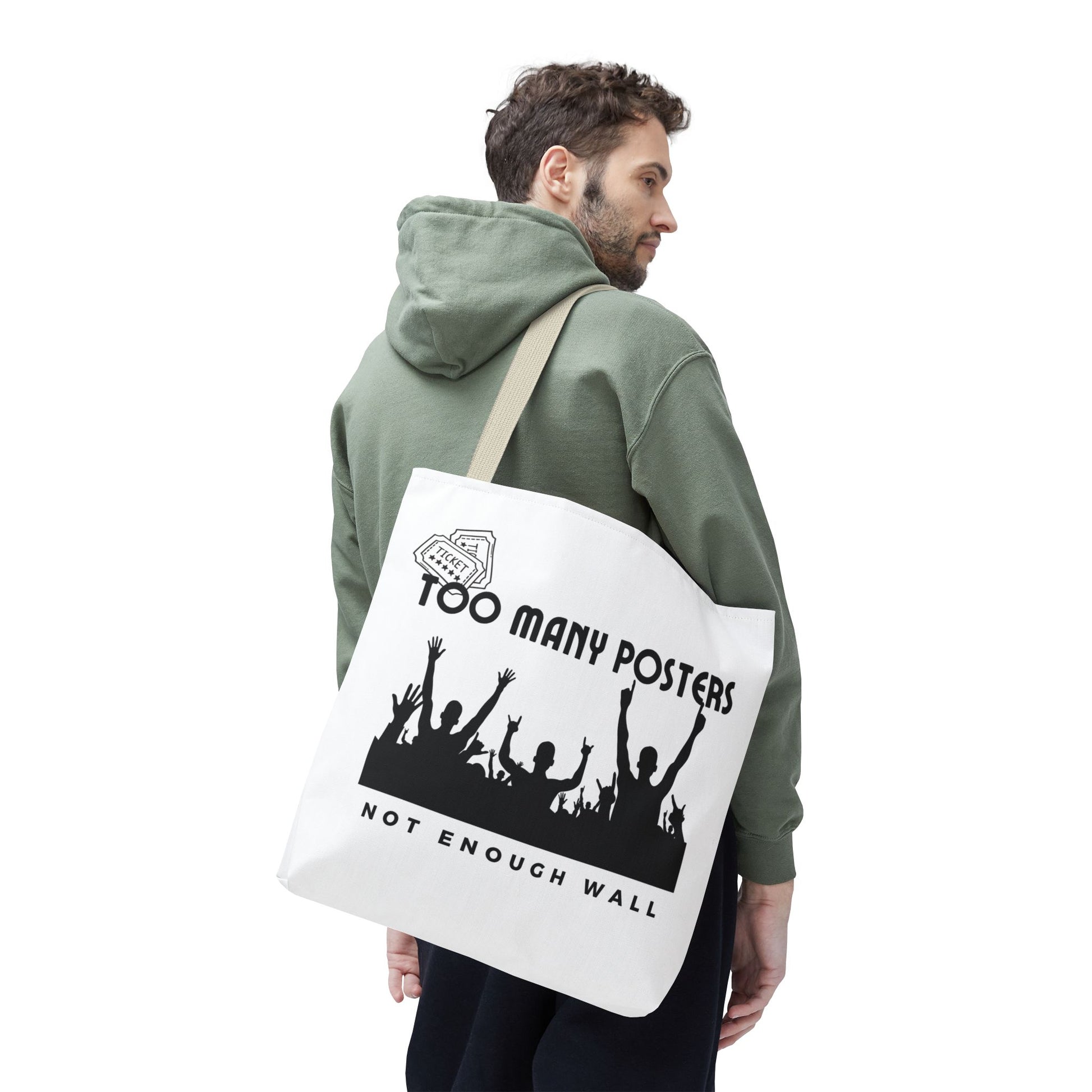 Too Many Posters, Not Enough Wall – Fangirl Era Tote Bag - AOP, Fun and Stylish, Perfect for Music Lovers, Gift for Friends, Everyday Use, Beach Bag, Eco-Friendly - Mixtape Hearts