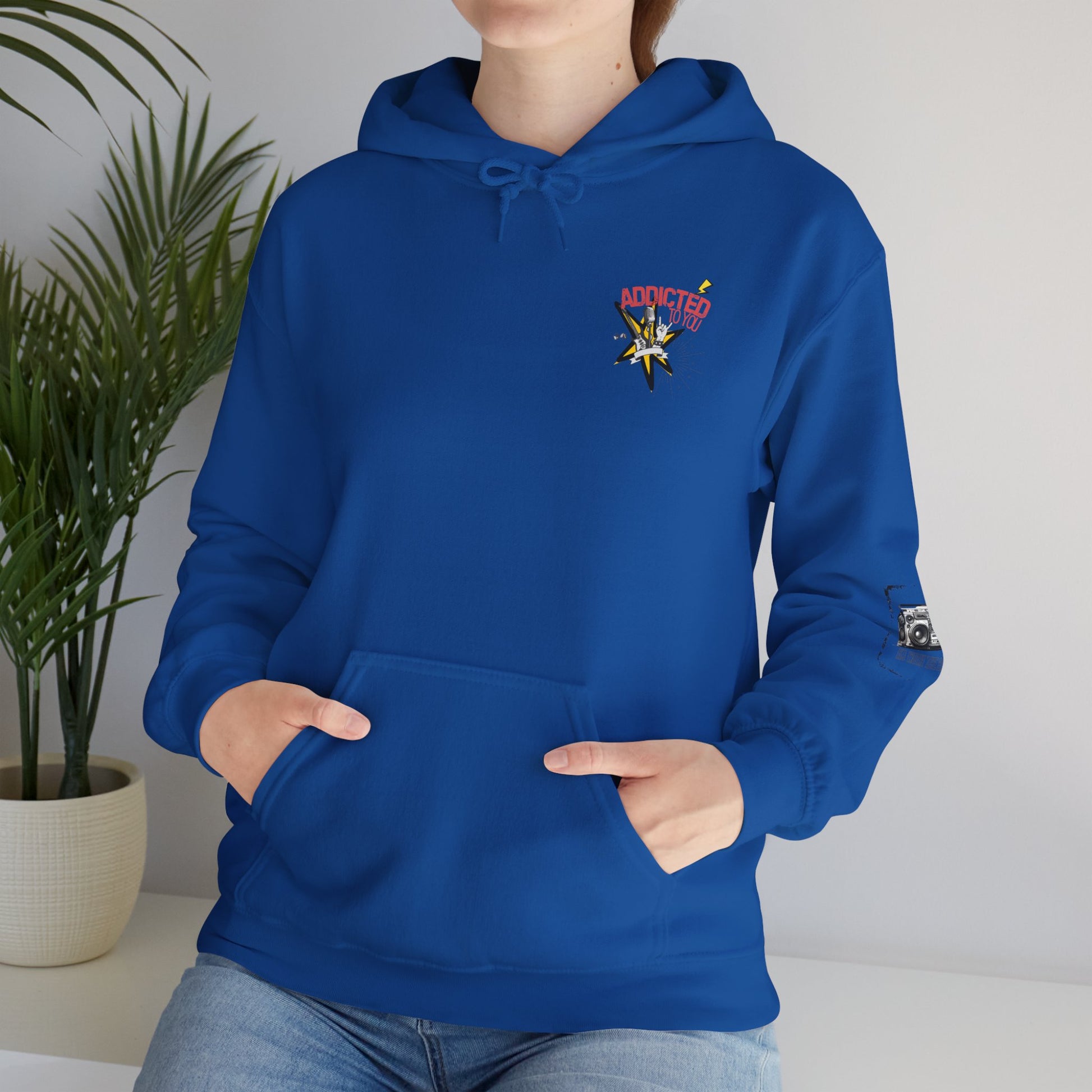 "Addicted to You" – Hoodie for the Lovesick & Lyrical - Addicted to You, Cute Gift for Her, Stylish Streetwear, Cozy Layering Piece, Unique Graphic Hoodie - Mixtape Hearts