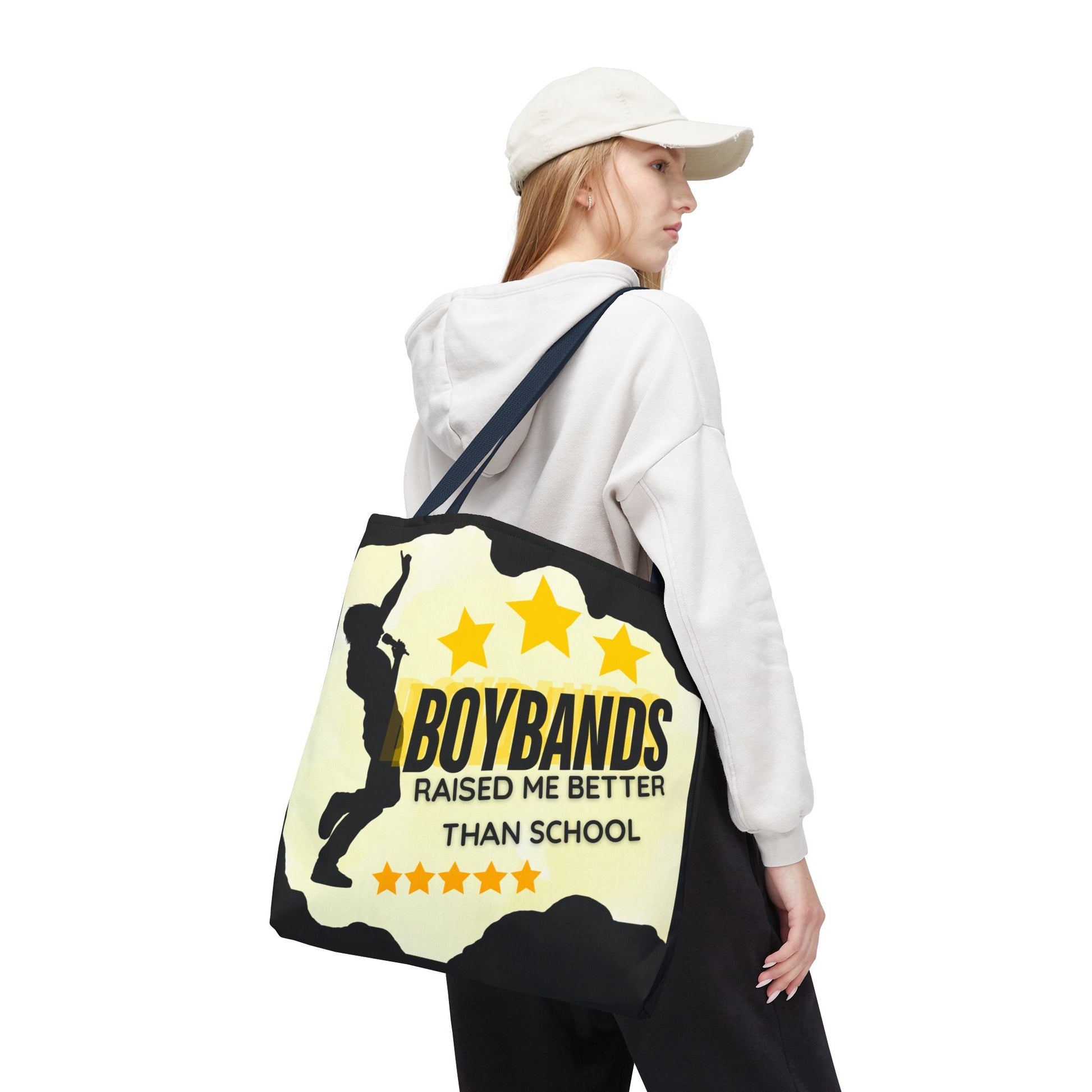 Boybands Raised Me Better Than School – Retro Music Tote – Pop Music Tote Bag – Nostalgic Music Tote - Mixtape Hearts