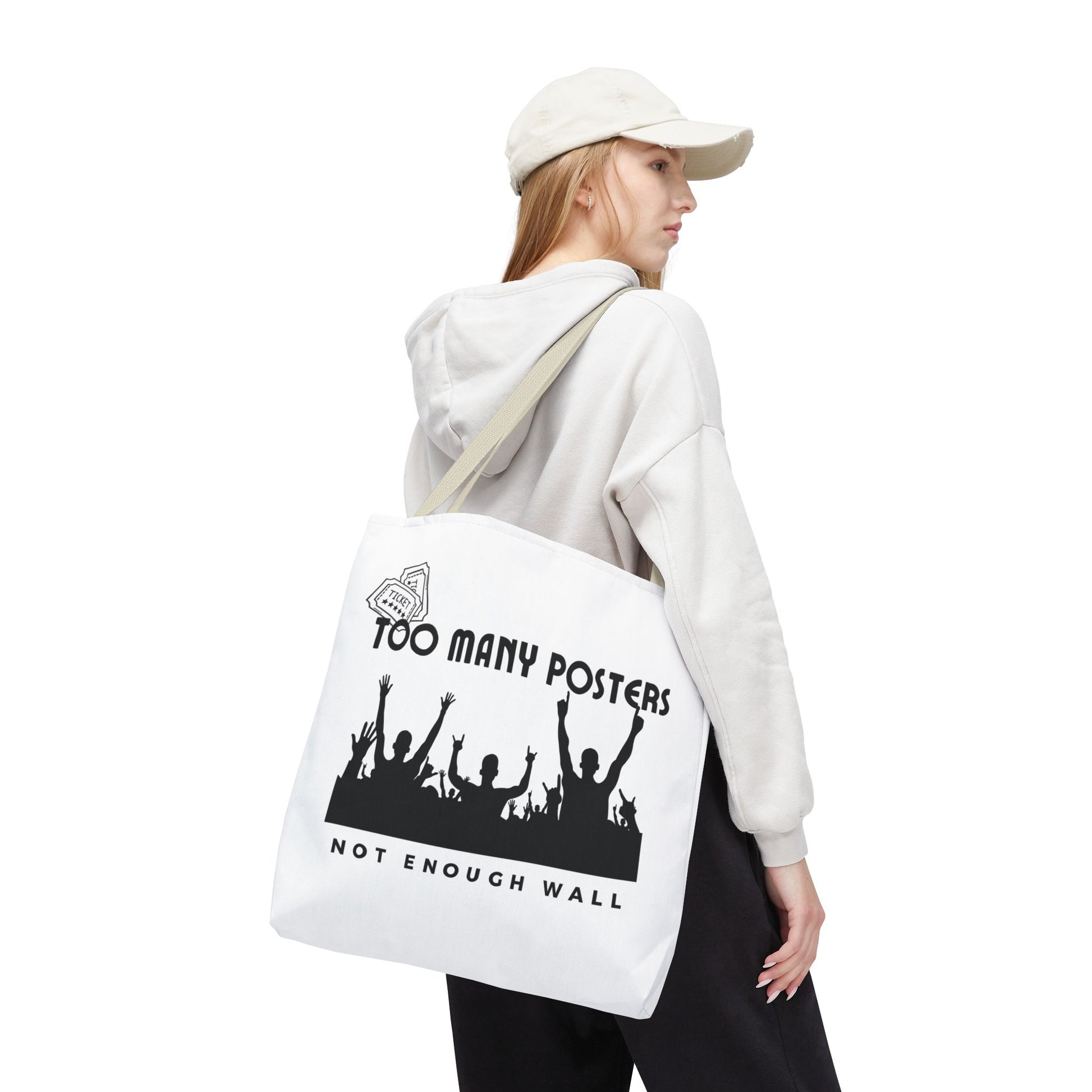 Too Many Posters, Not Enough Wall – Fangirl Era Tote Bag - AOP, Fun and Stylish, Perfect for Music Lovers, Gift for Friends, Everyday Use, Beach Bag, Eco-Friendly - Mixtape Hearts