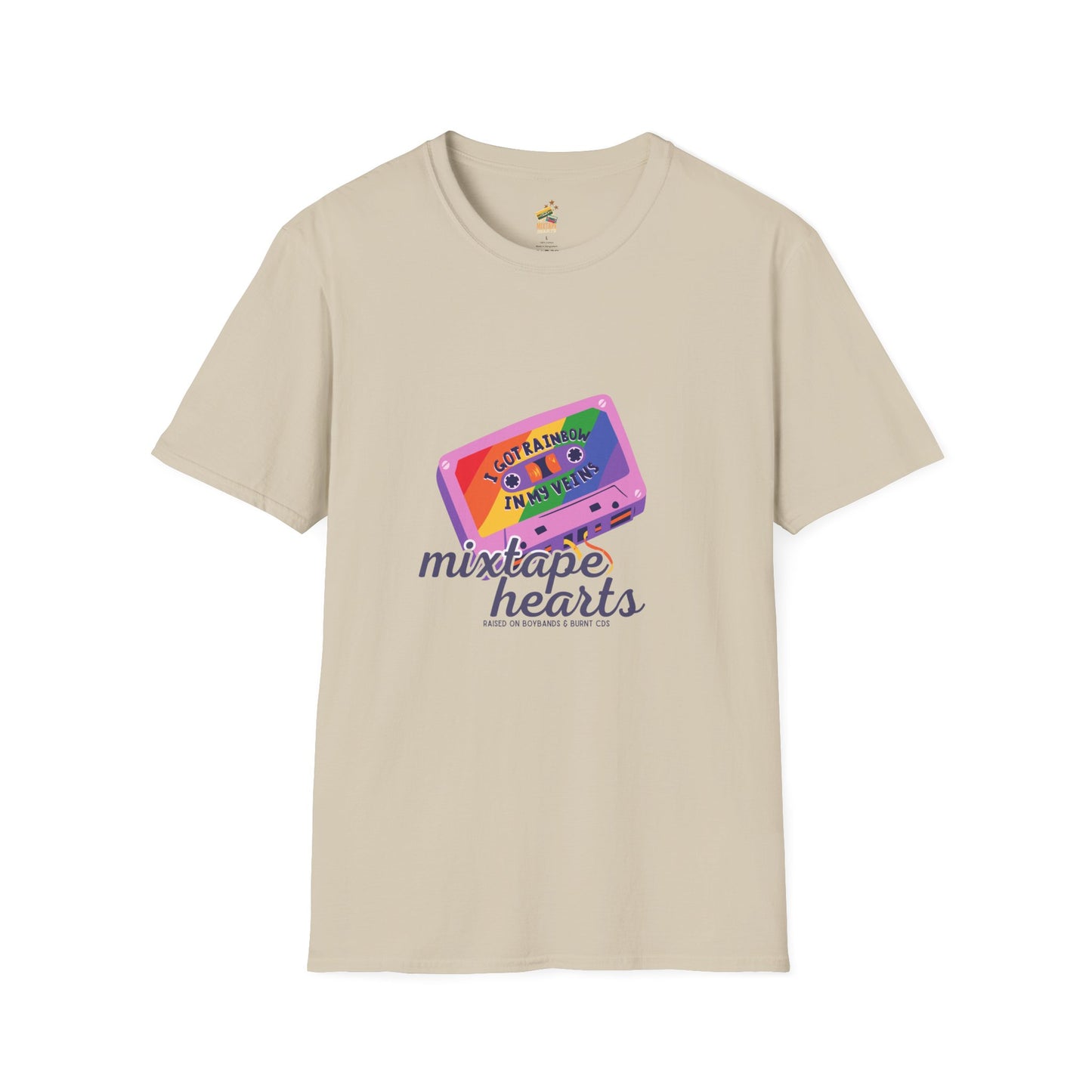 Raised on Boybands & Burnt CDs – Unisex T-Shirt– 90s Nostalgia Unisex Tee| Gift for Walkman Fans, Vintage Style Tee, Casual Wear, Concert Outfit, Unisex Apparel - Mixtape Hearts