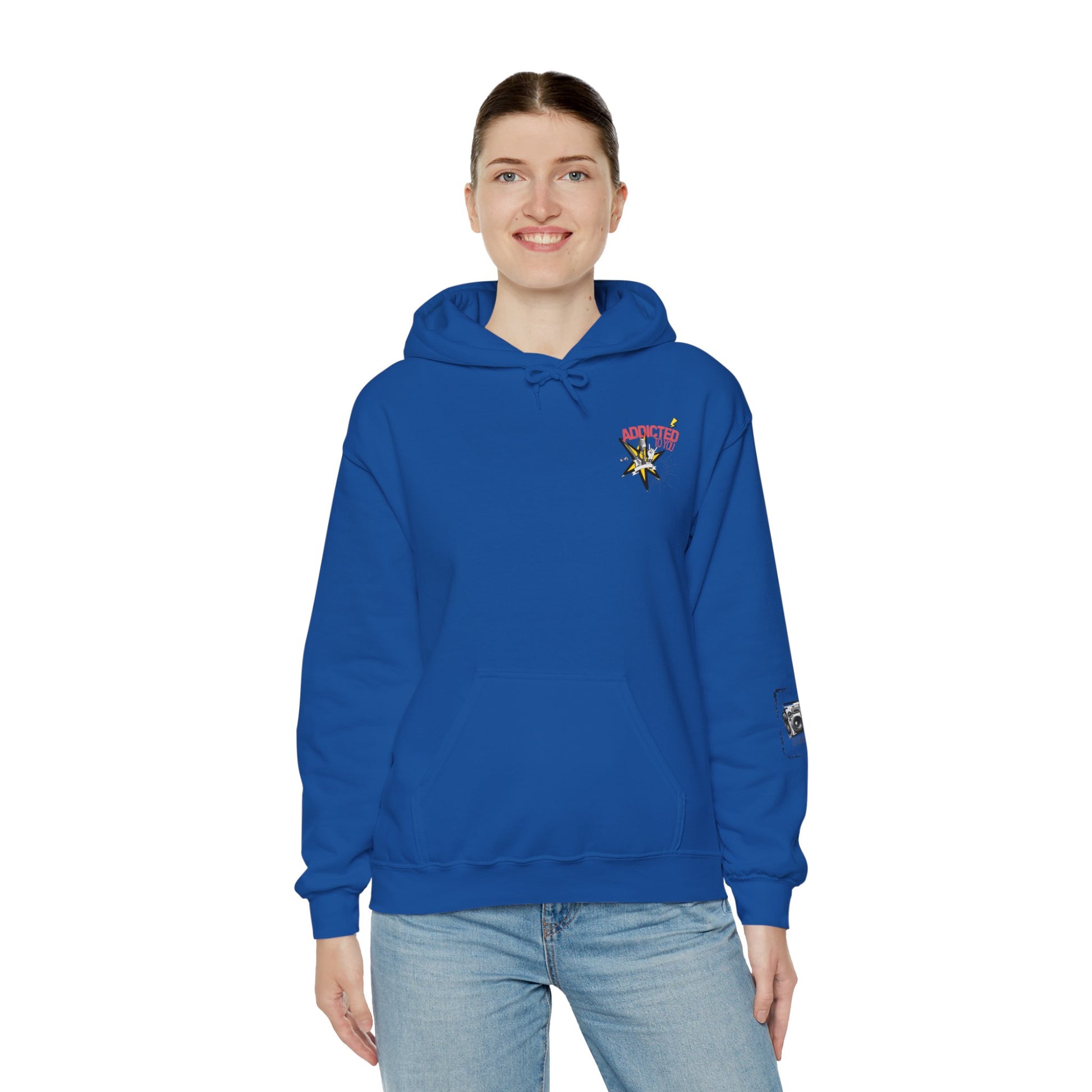 "Addicted to You" – Hoodie for the Lovesick & Lyrical - Addicted to You, Cute Gift for Her, Stylish Streetwear, Cozy Layering Piece, Unique Graphic Hoodie - Mixtape Hearts