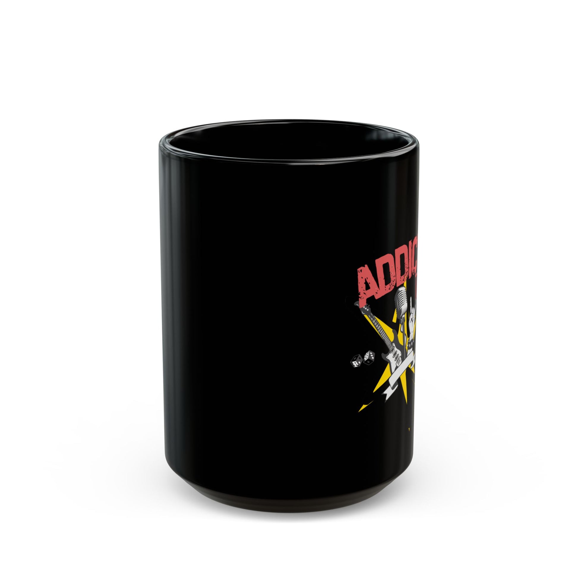 Addicted to You Black Mug - Perfect Gift for Music Lovers, Coffee Enthusiasts, Rock Music Fans, Birthday, Valentine's Day, Home Office Decor - Mixtape Hearts