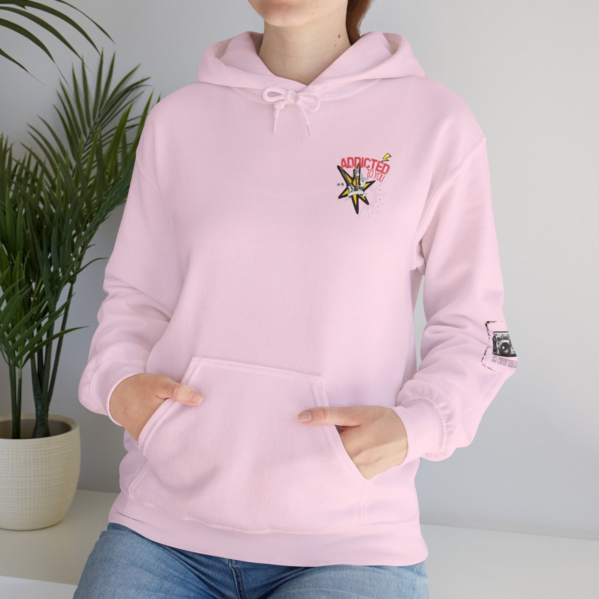 "Addicted to You" – Hoodie for the Lovesick & Lyrical - Addicted to You, Cute Gift for Her, Stylish Streetwear, Cozy Layering Piece, Unique Graphic Hoodie - Mixtape Hearts