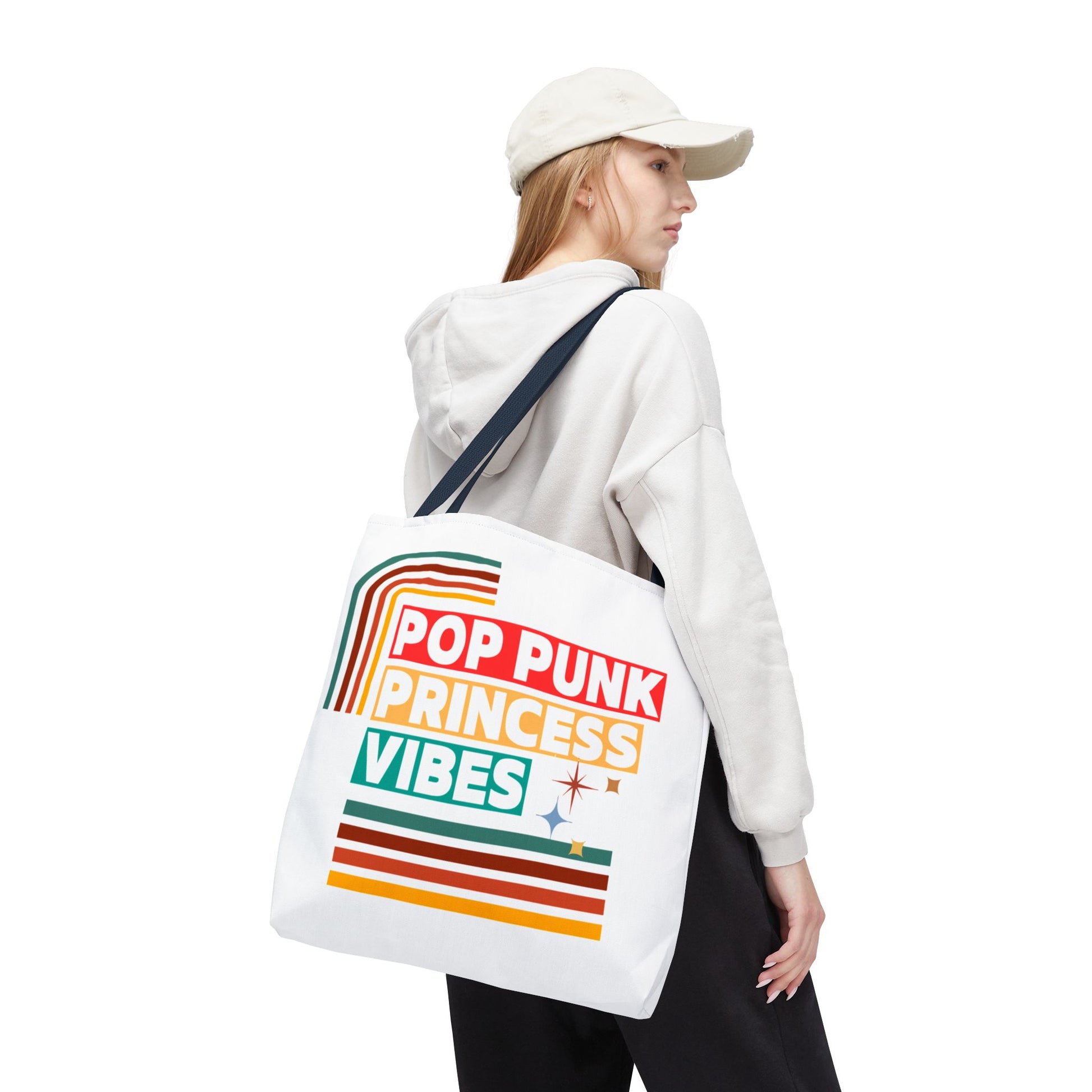 Pop Punk Princess Vibes – Loud & Cute Tote Bag– Emotional Era Tote Bag - AOP, Fun and Stylish, Perfect for Music Lovers, Gift for Friends, Everyday Use, Beach Bag, Eco-Friendly - Mixtape Hearts