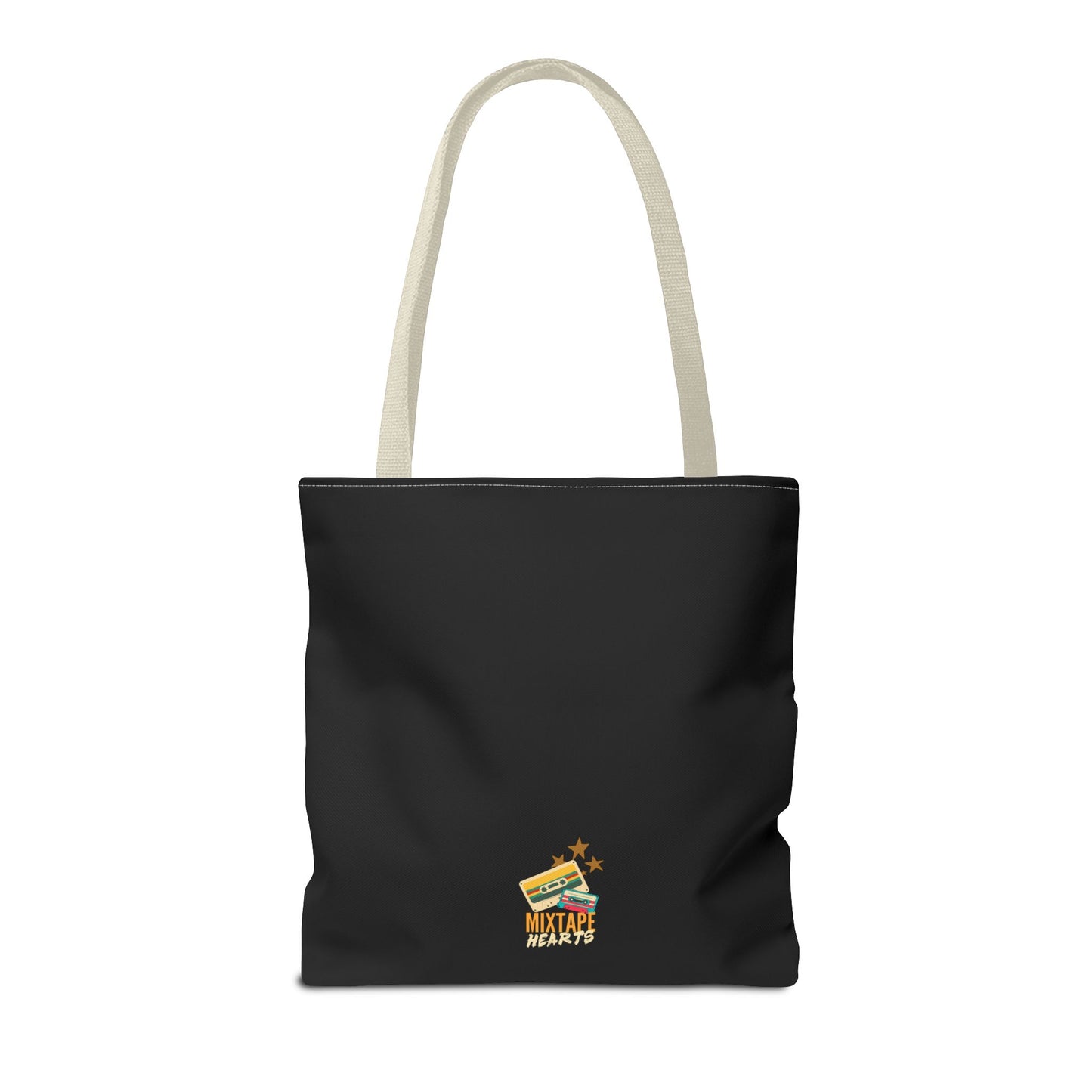 Raised on Boybands & Burnt CDs Tote Bag – Nostalgic Music Tote, Cute Tote, Gift for Fangirls, Fan Merchandise, Artsy Bag, AOP Design - Mixtape Hearts