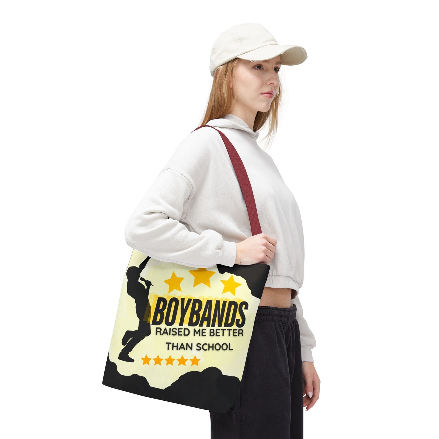 Boybands Raised Me Better Than School – Retro Music Tote – Pop Music Tote Bag – Nostalgic Music Tote - Mixtape Hearts