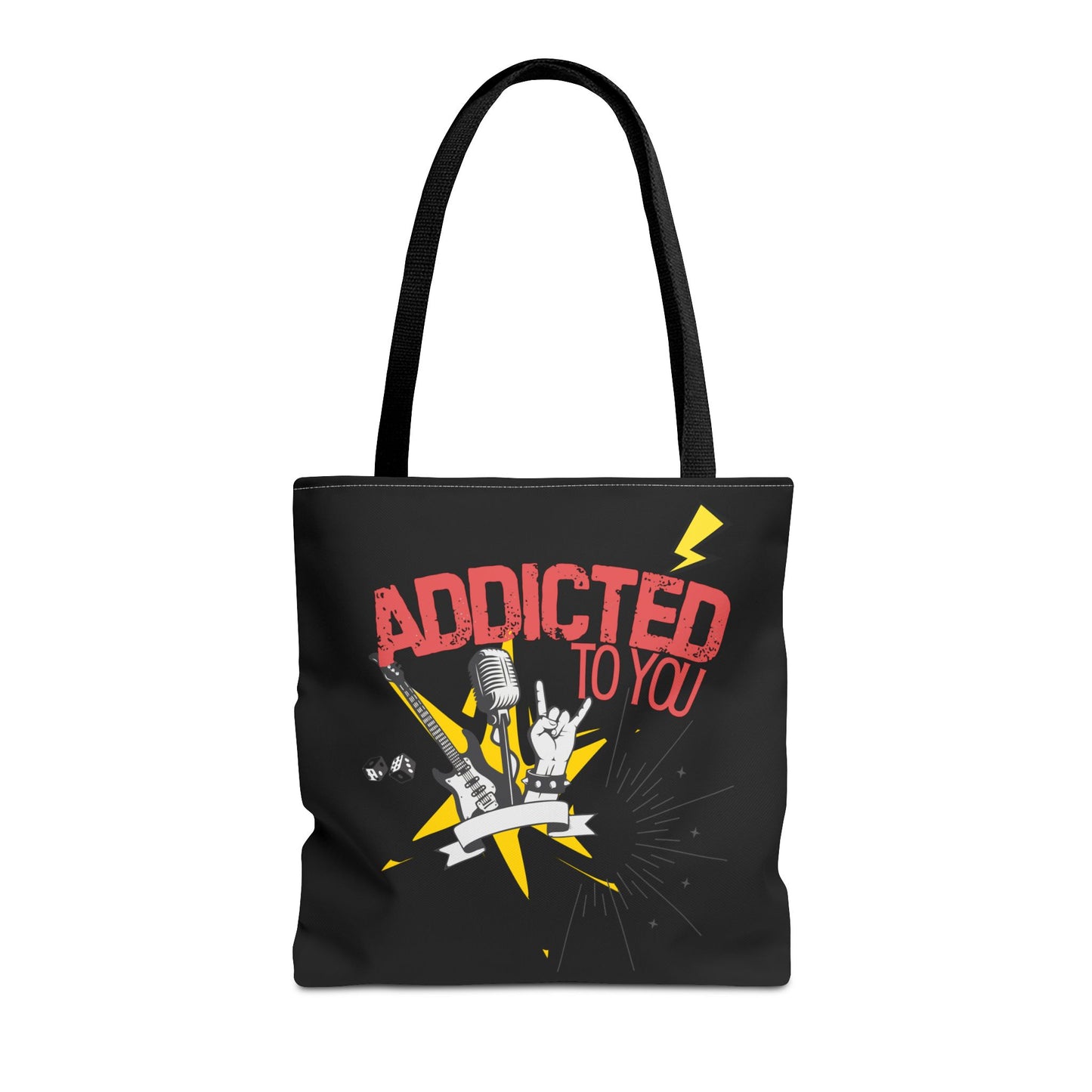 "Addicted to You" – Emotional Baggage Carry-All Tote, Music Lover Gift, Rock & Roll Style, Concert Tote, Gift for Him/Her, Festival Essentials - Mixtape Hearts