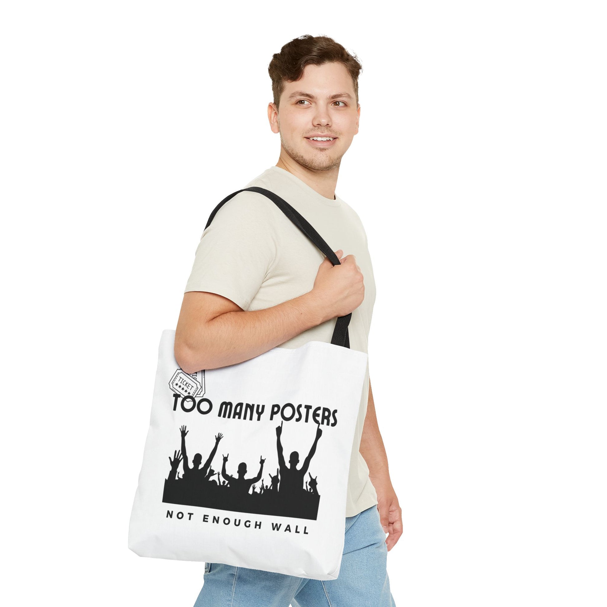 Too Many Posters, Not Enough Wall – Fangirl Era Tote Bag - AOP, Fun and Stylish, Perfect for Music Lovers, Gift for Friends, Everyday Use, Beach Bag, Eco-Friendly - Mixtape Hearts
