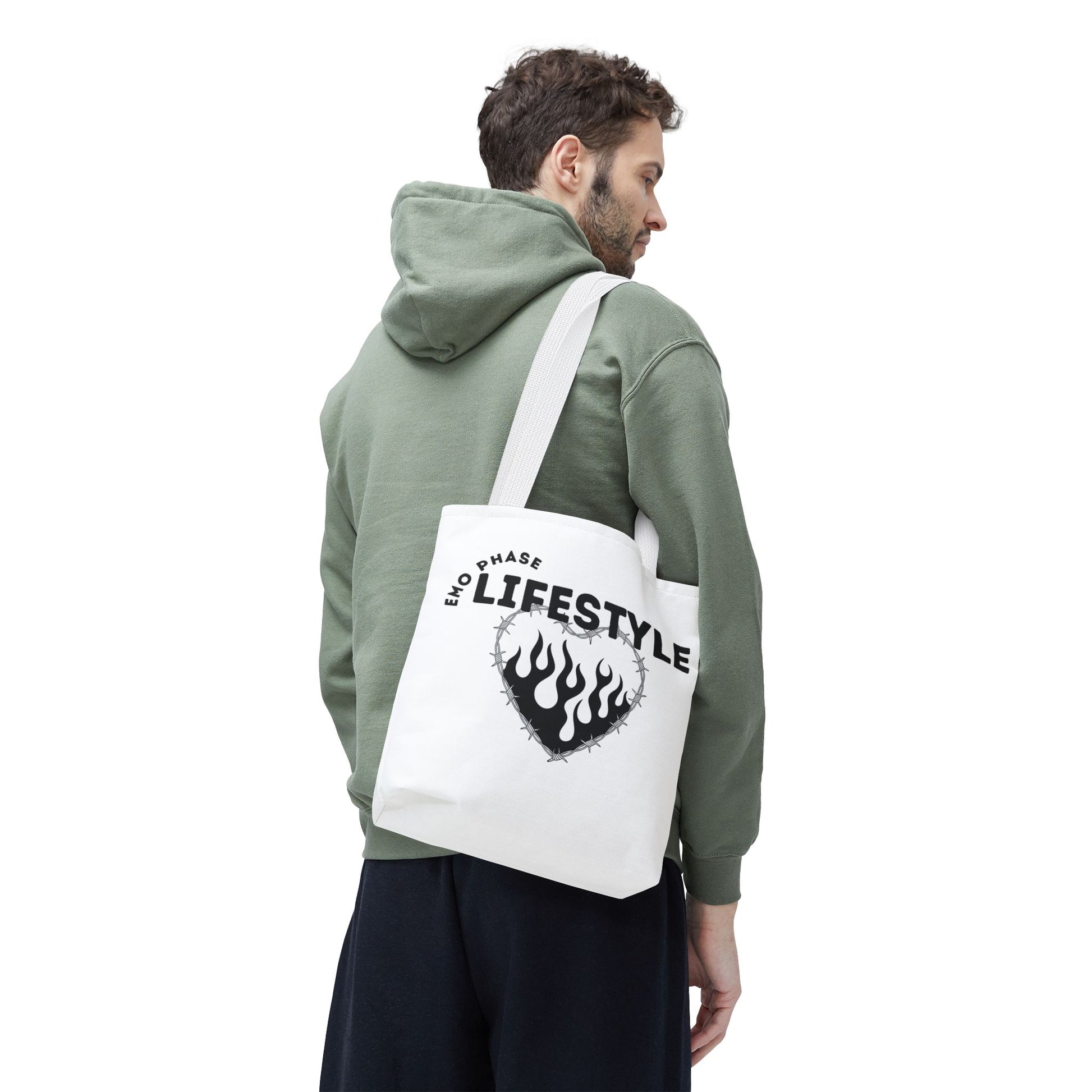 Emo Phase Lifestyle – Emotional Era Tote Bag - AOP, Fun and Stylish, Perfect for Music Lovers, Gift for Friends, Everyday Use, Beach Bag, Eco-Friendly - Mixtape Hearts