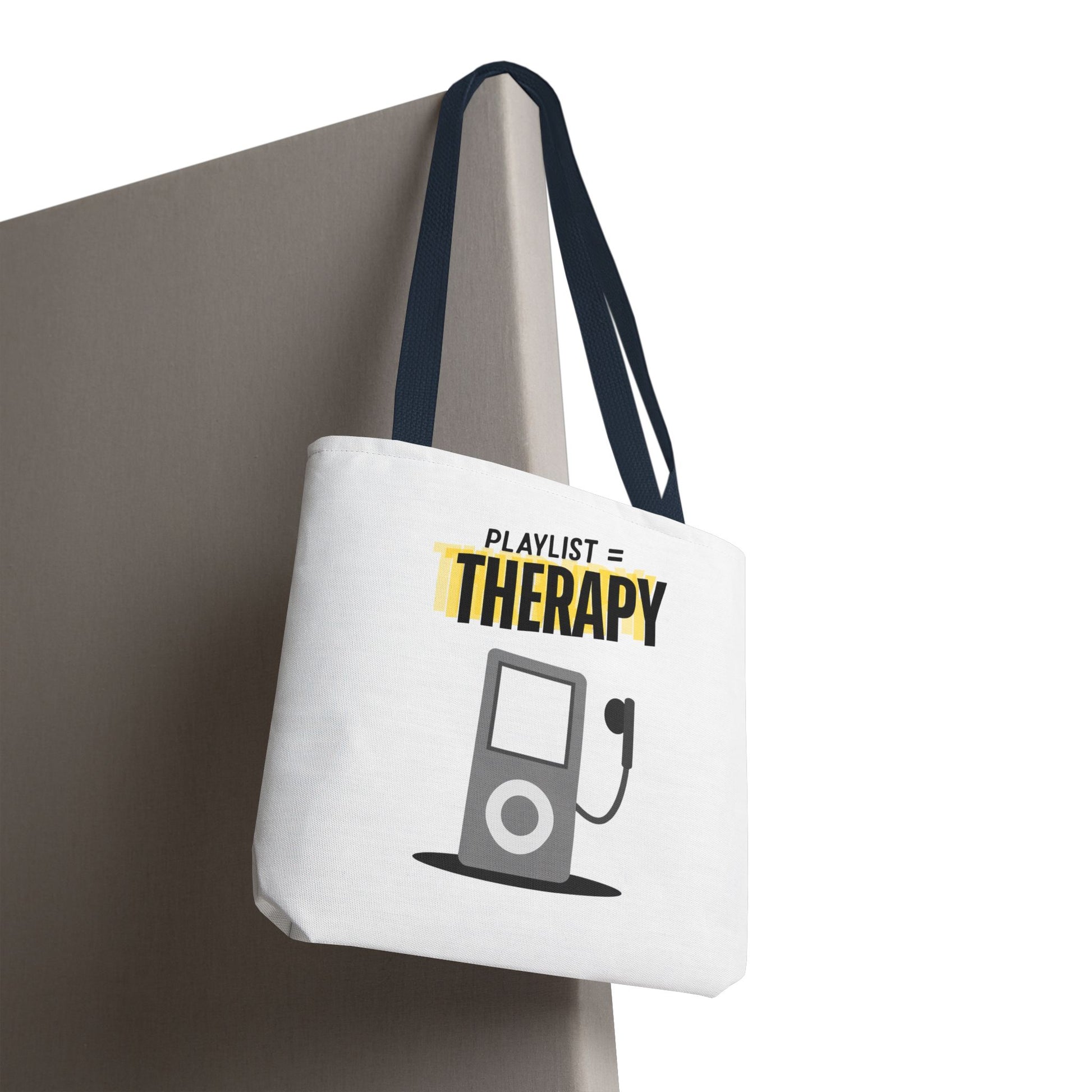 Playlist = Therapy Tote Bag – Nostalgic Music Tote, Cute Tote, Gift for Fangirls, Fan Merchandise, Artsy Bag, AOP Design - Mixtape Hearts