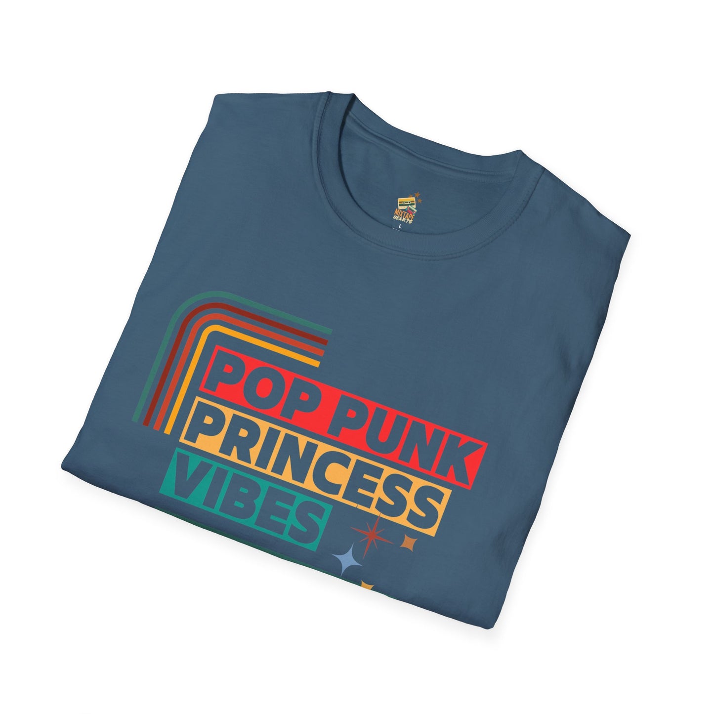 Pop Punk Princess Vibes – Graphic Tee for Alt Girls– Emotional Nostalgia T-Shirt – 90s Nostalgia Unisex Tee| Gift for Walkman Fans, Vintage Style Tee, Casual Wear, Concert Outfit, Unisex Apparel - Mixtape Hearts