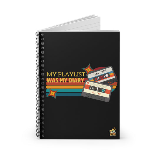 My Playlist Was My Diary – Pop Punk Journal– Retro Vibes Notebook - Vintage Music Lover, Journal, Notepad, Gift for Students, Cute Office Supplies, Retro Design - Mixtape Hearts