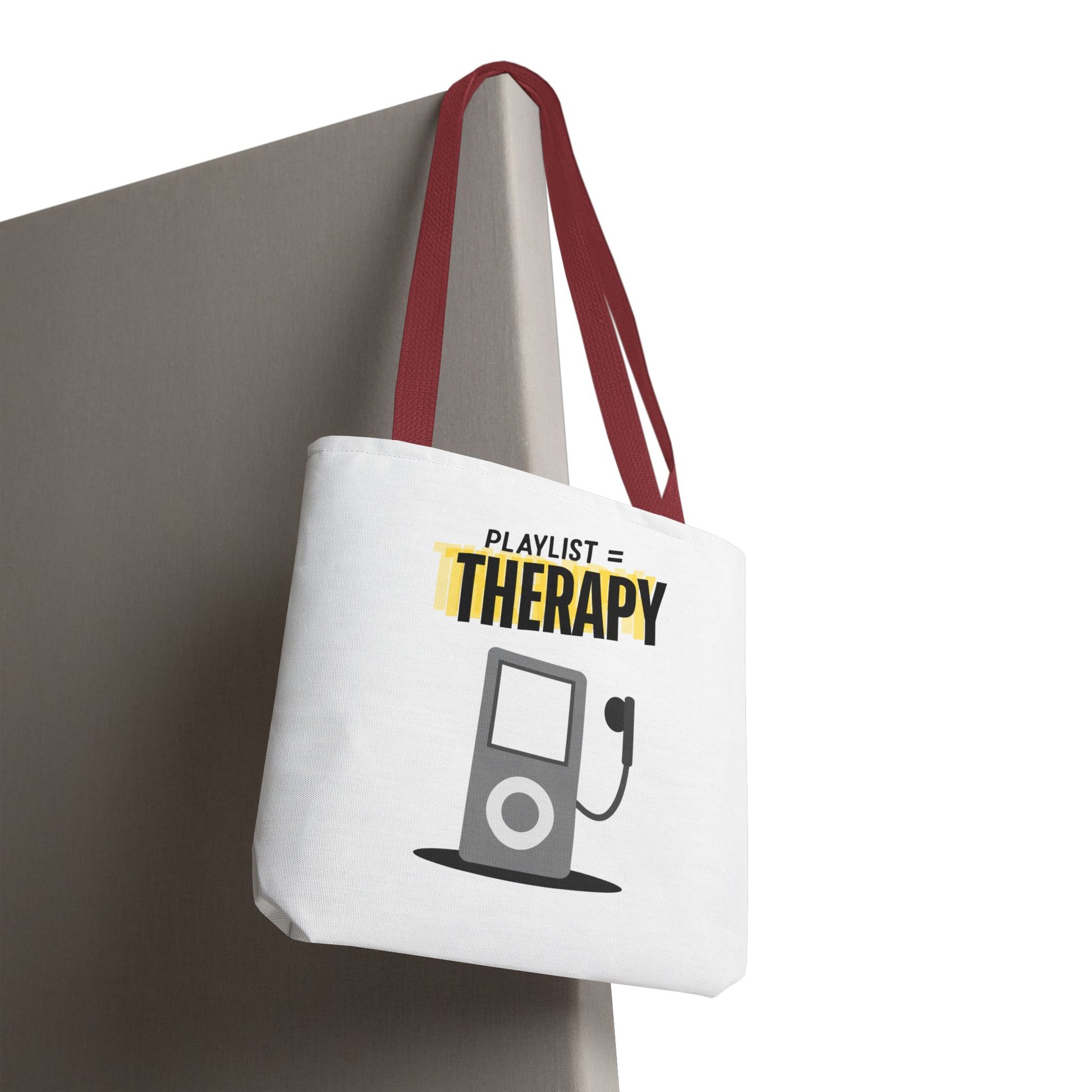 Playlist = Therapy Tote Bag – Nostalgic Music Tote, Cute Tote, Gift for Fangirls, Fan Merchandise, Artsy Bag, AOP Design - Mixtape Hearts