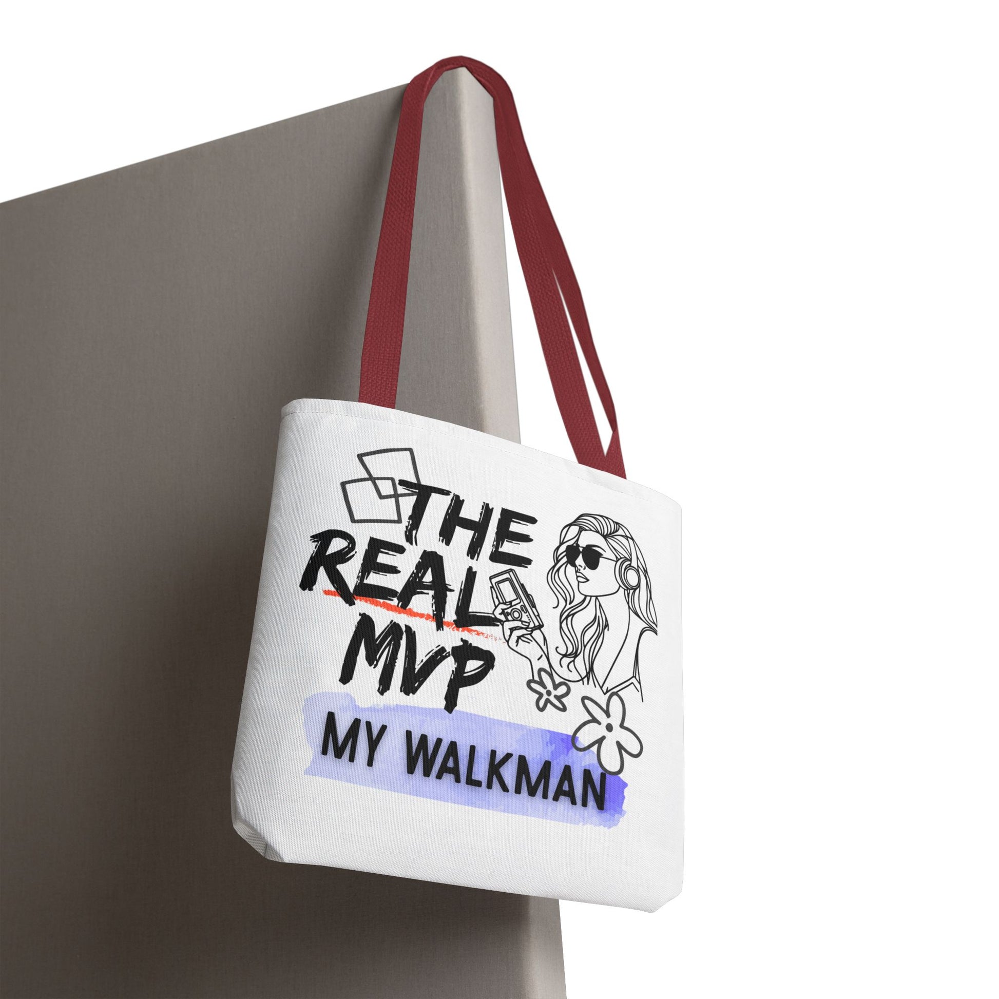 The Real MVP: My Walkman – Cassette Era Tote Bag - AOP, Fun and Stylish, Perfect for Music Lovers, Gift for Friends, Everyday Use, Beach Bag, Eco-Friendly - Mixtape Hearts