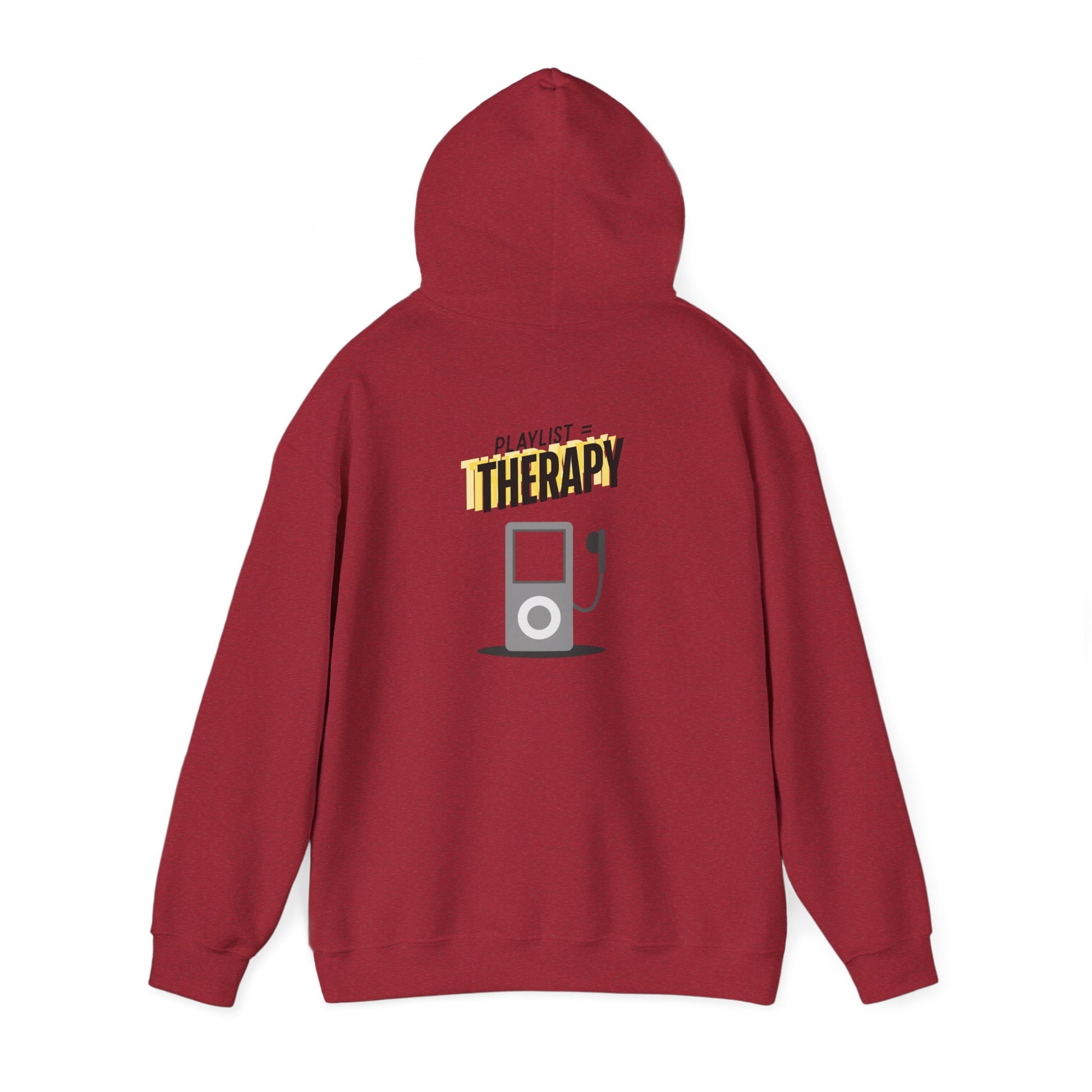 Playlist = Therapy – Cozy Hoodie – Cozy Throwback Hoodie – Cozy Retro Hoodie – Stylish Streetwear, Cozy Layering Piece, Unique Graphic Hoodie - Mixtape Hearts
