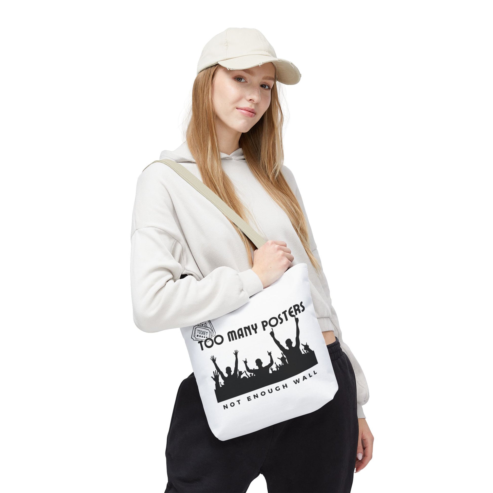 Too Many Posters, Not Enough Wall – Fangirl Era Tote Bag - AOP, Fun and Stylish, Perfect for Music Lovers, Gift for Friends, Everyday Use, Beach Bag, Eco-Friendly - Mixtape Hearts