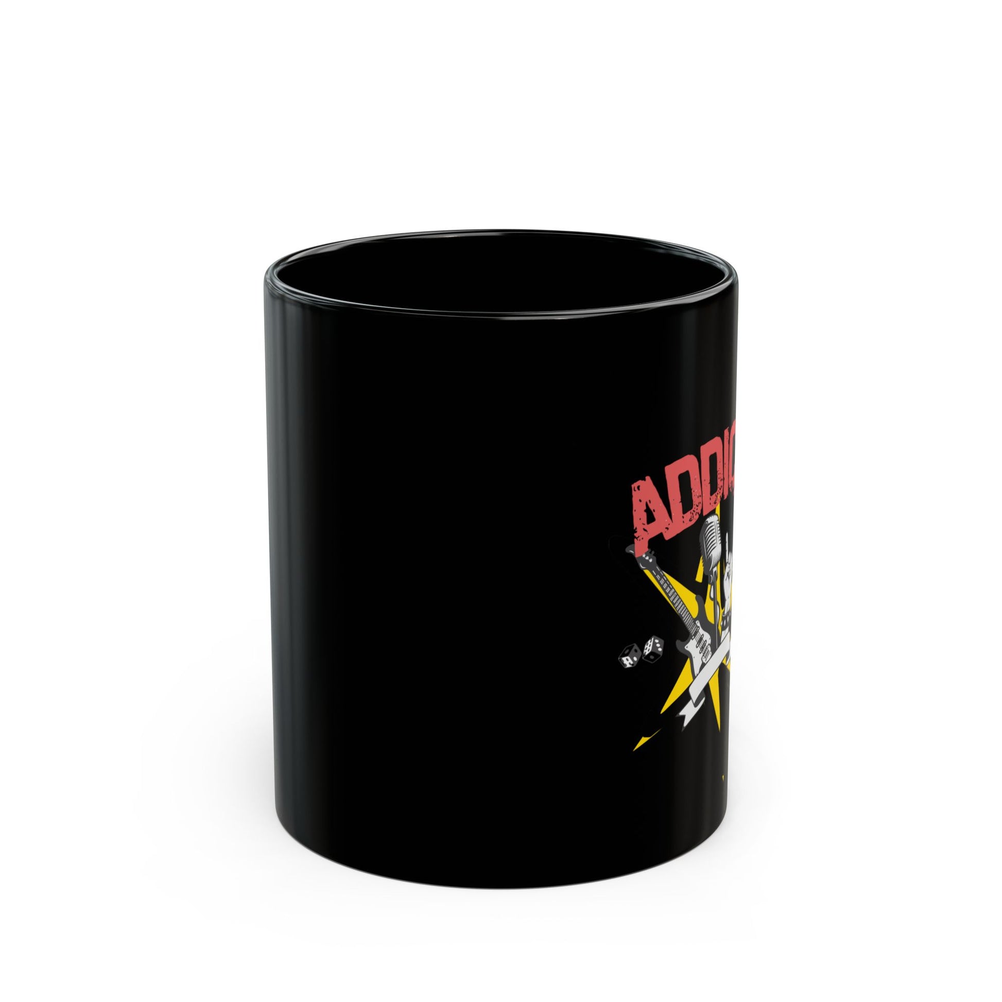 Addicted to You Black Mug - Perfect Gift for Music Lovers, Coffee Enthusiasts, Rock Music Fans, Birthday, Valentine's Day, Home Office Decor - Mixtape Hearts