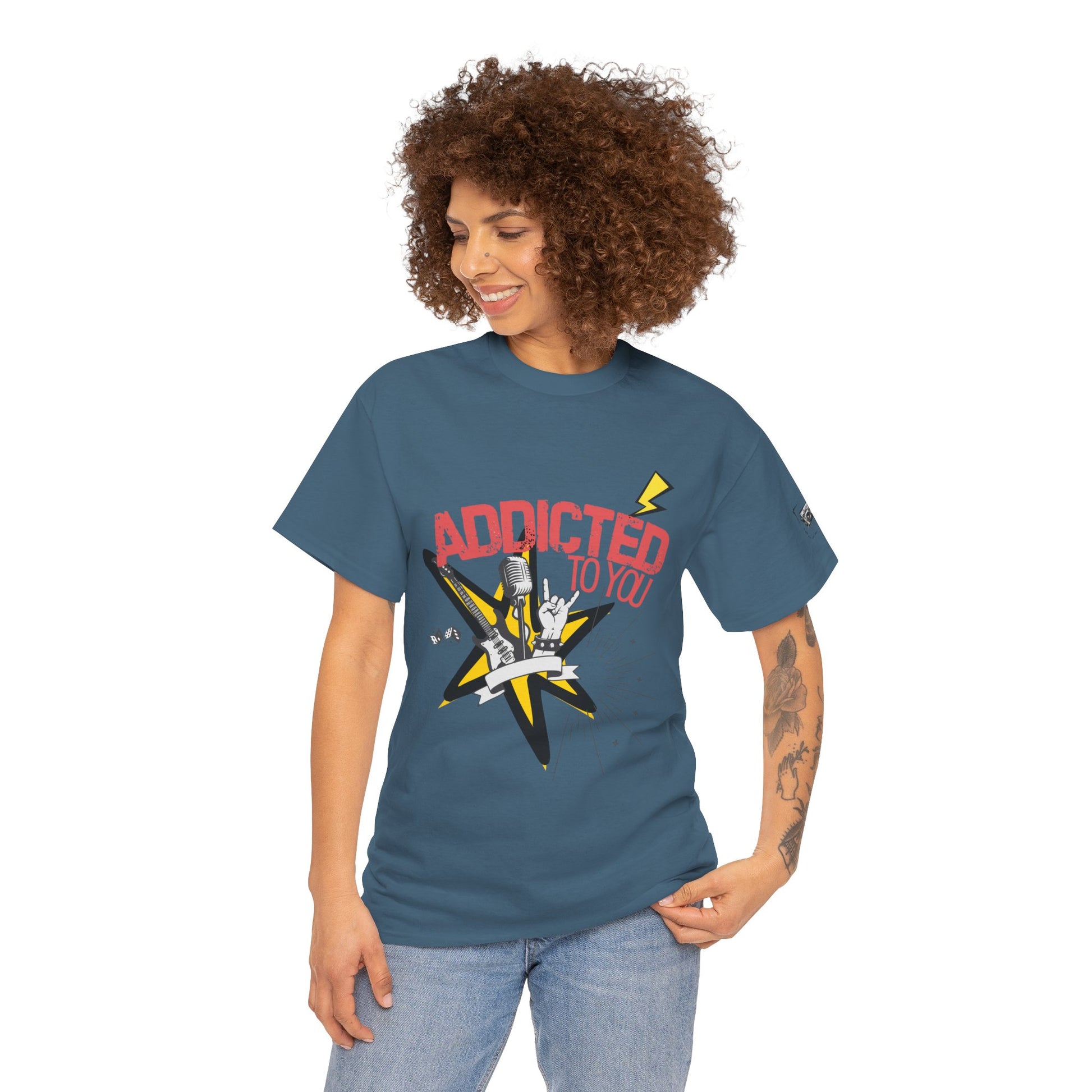 "Addicted to You" – Sad Songs & Soft Cotton Tee | Casual Graphic Tee, Gift for Music Lovers, Trendy Streetwear, Comfortable Everyday Wear, [...] - Mixtape Hearts
