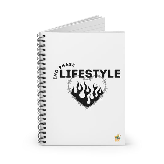 Emo Phase Lifestyle – Lined Notebook – Sad Bops Journal– Funny Fan Journal– Nostalgia-Inspired Journal - Cute Stationery, Journal for Fans, Gift for Creatives, School Supplies, Writing Journal