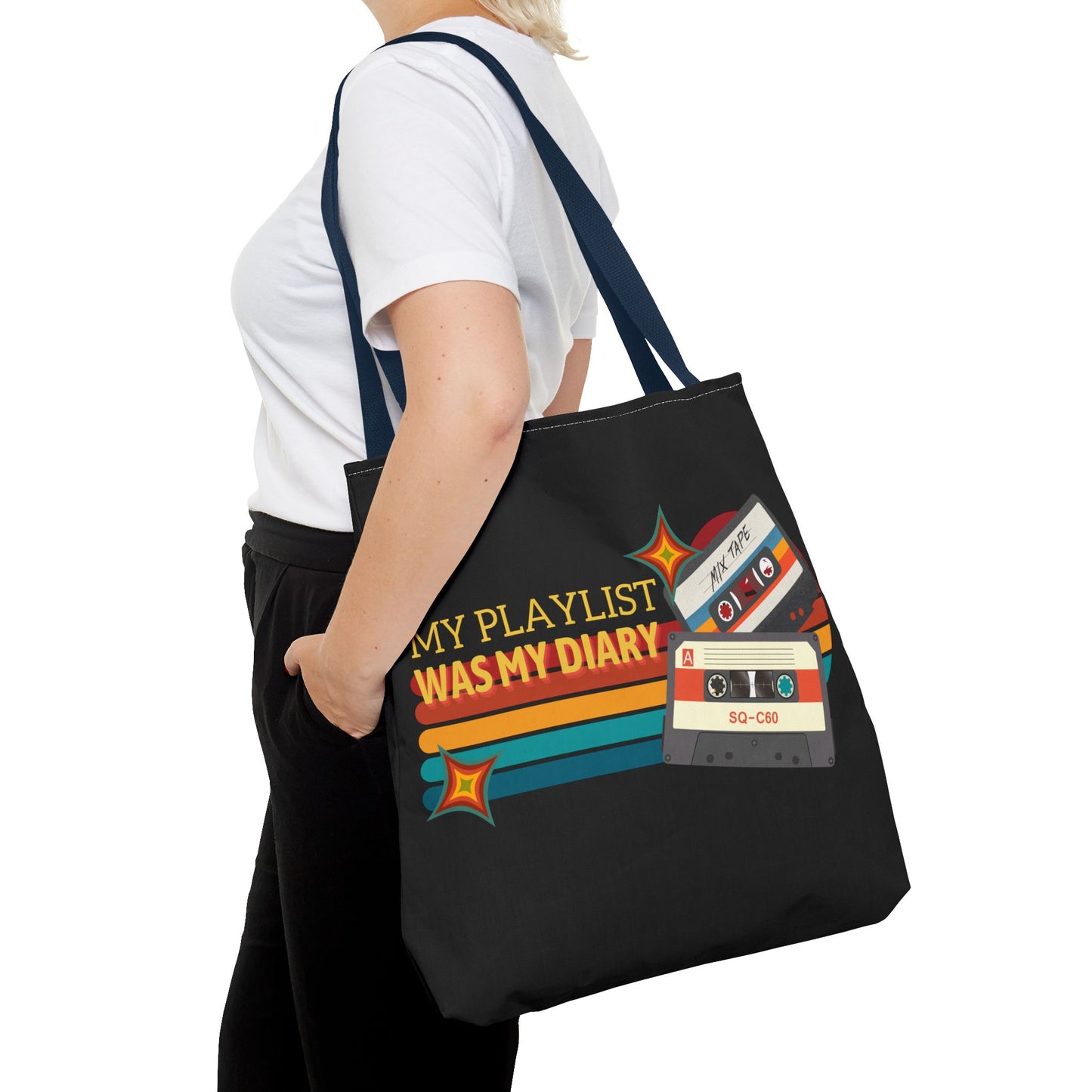 My Playlist Was My Diary – Emotional Era Tote Bag– Retro Music Tote – Pop Music Tote Bag – Nostalgic Music Tote