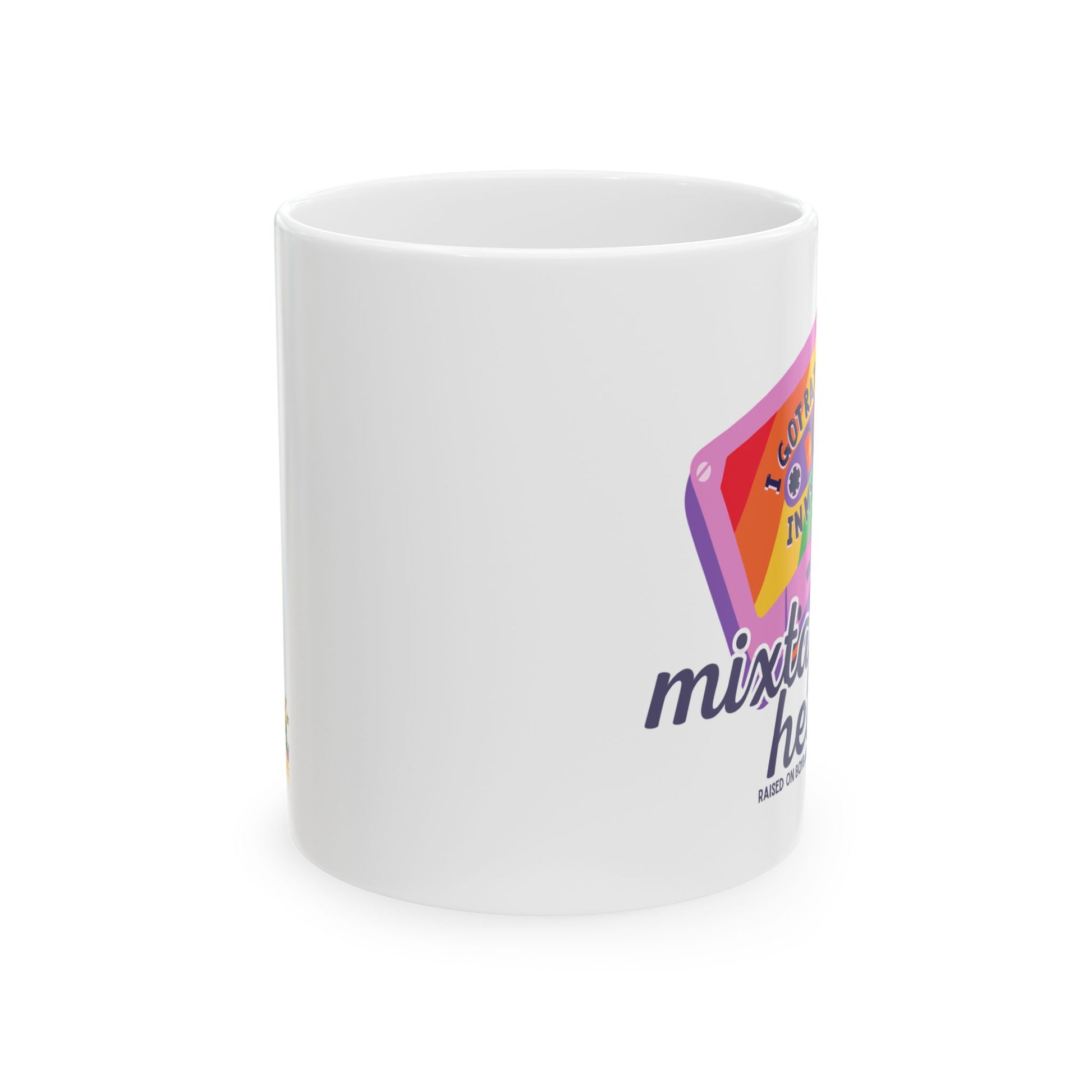 Raised on Boybands & Burnt CDs – Ceramic Mug – Nostalgic Boyband Mug – Nostalgic Boyband Mug - Unique Gift for Music Lovers, Coffee Cup, Tea Mug, Personalized Gift, Musician's Essential - Mixtape Hearts
