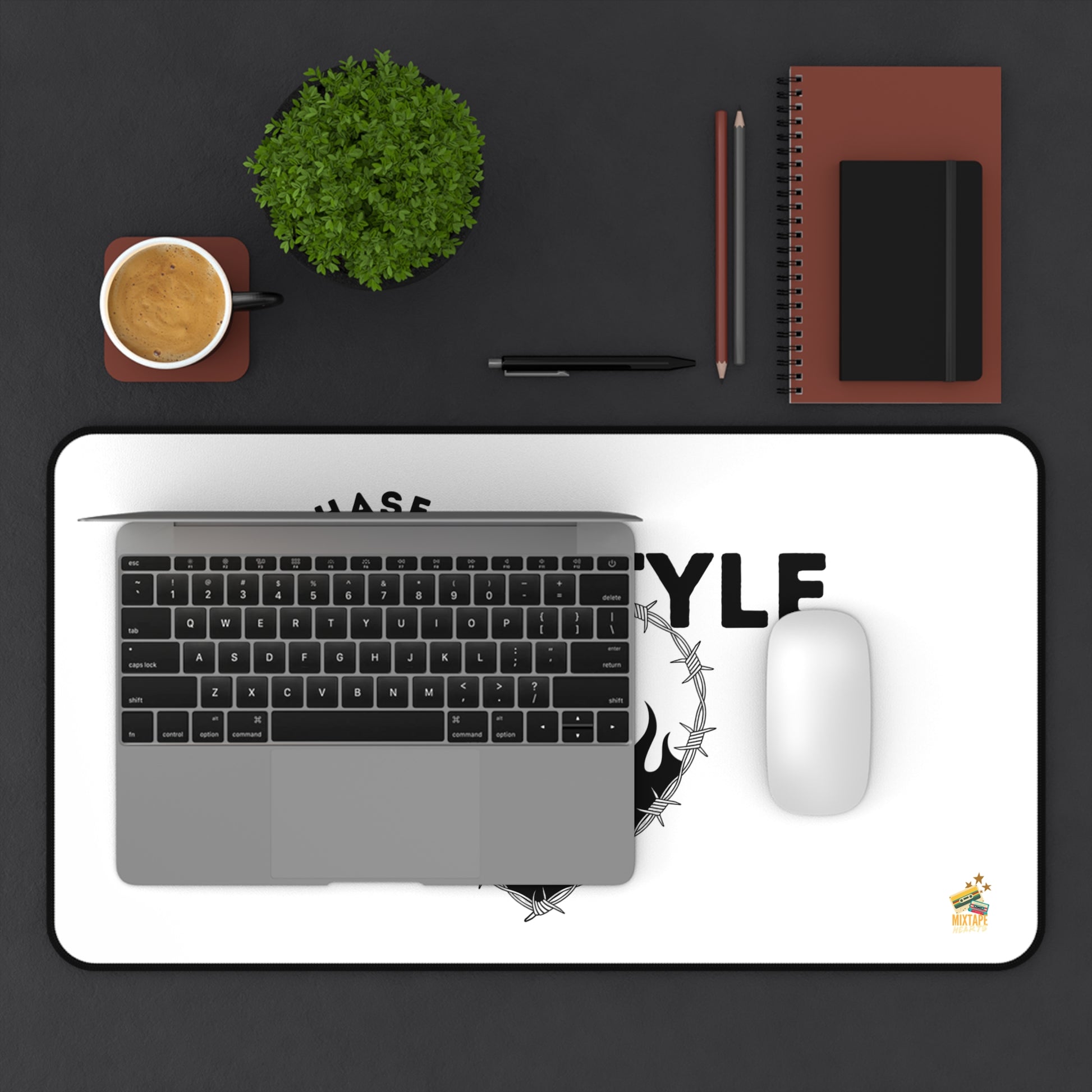 Emo Phase Lifestyle – Desk Mat– Desktop Drama Mat| Music Lover Gift | Home Office Decor | Gamer's Desk Accessories | Music Theme - Mixtape Hearts