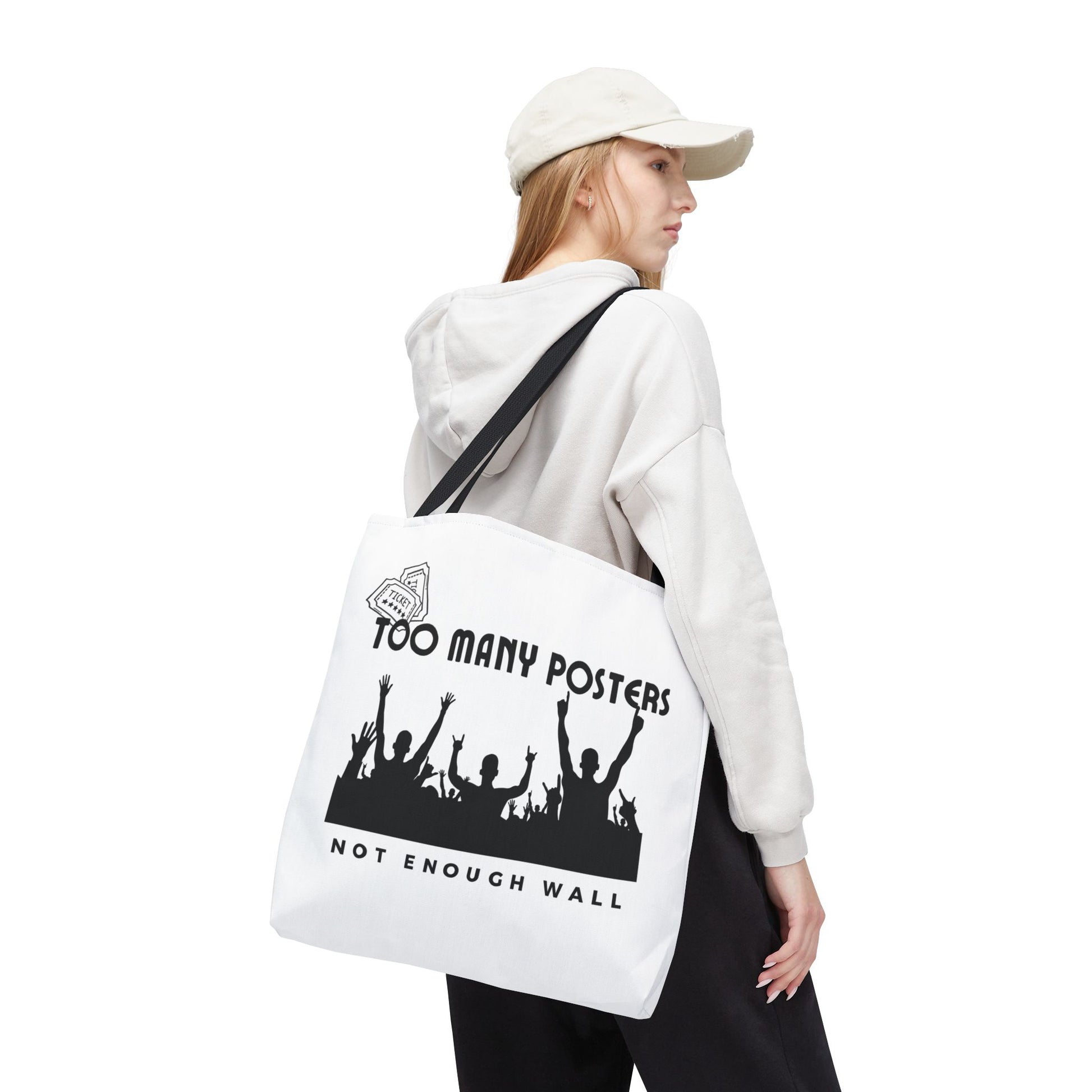 Too Many Posters, Not Enough Wall – Fangirl Era Tote Bag - AOP, Fun and Stylish, Perfect for Music Lovers, Gift for Friends, Everyday Use, Beach Bag, Eco-Friendly - Mixtape Hearts