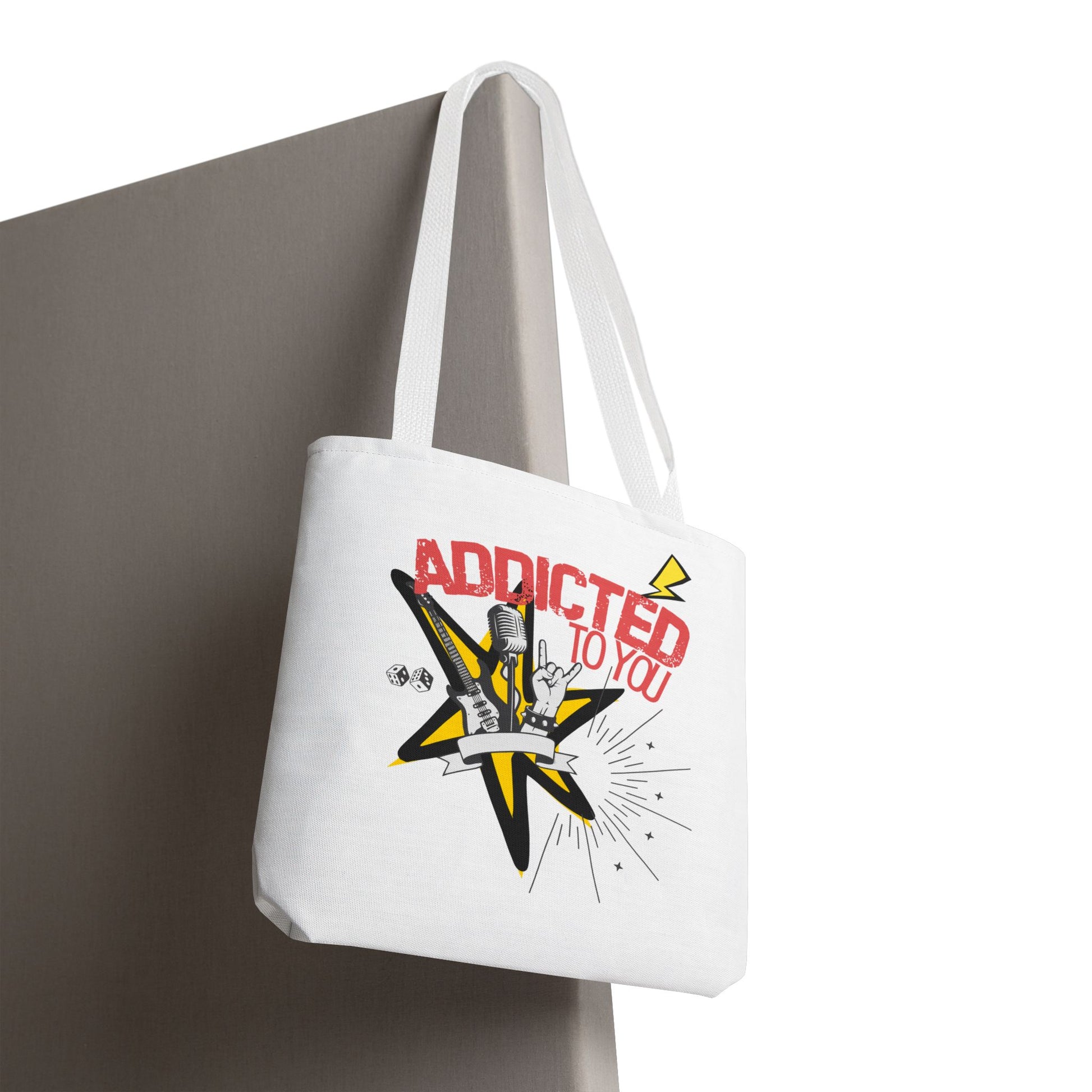 "Addicted to You" – Emotional Baggage Carry-All Tote | Pop Art Style, Gift for Music Lovers, Stylish Canvas Bag for Shopping, Fun Everyday Use, Unique [...] - Mixtape Hearts
