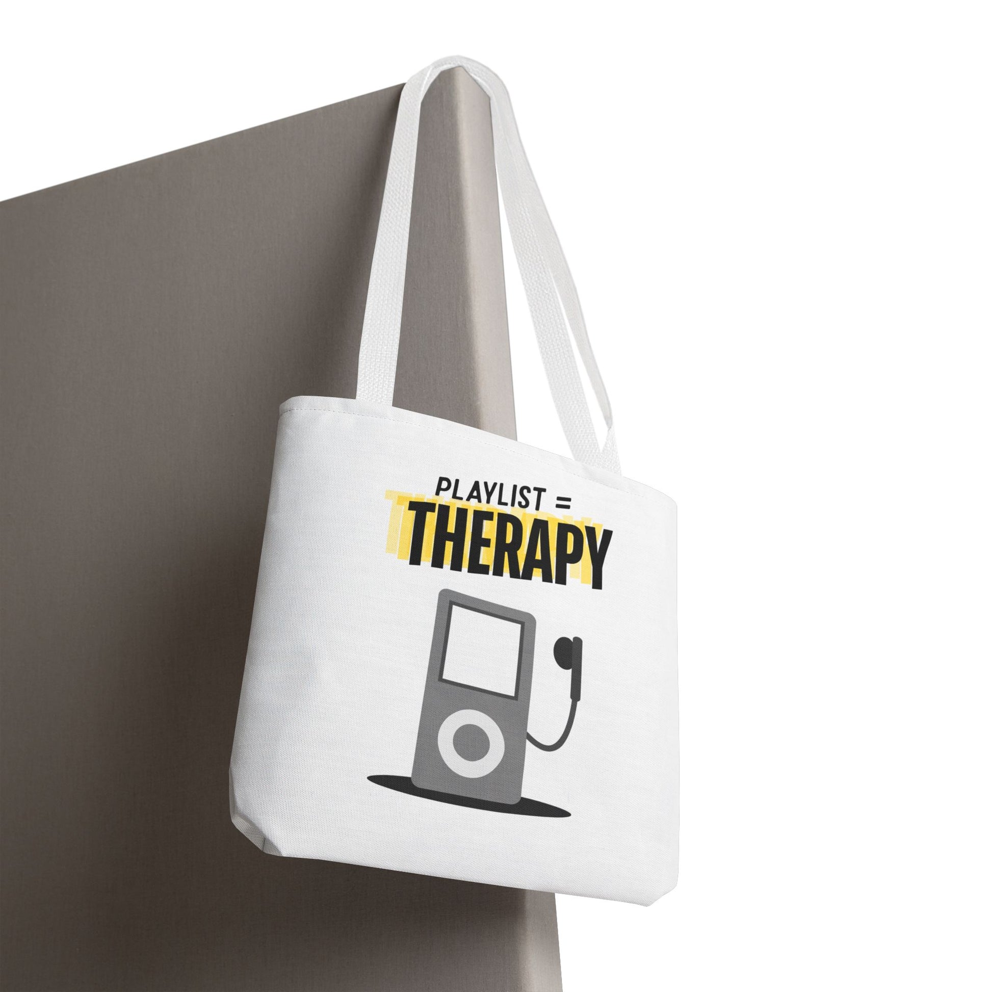 Playlist = Therapy Tote Bag – Nostalgic Music Tote, Cute Tote, Gift for Fangirls, Fan Merchandise, Artsy Bag, AOP Design - Mixtape Hearts